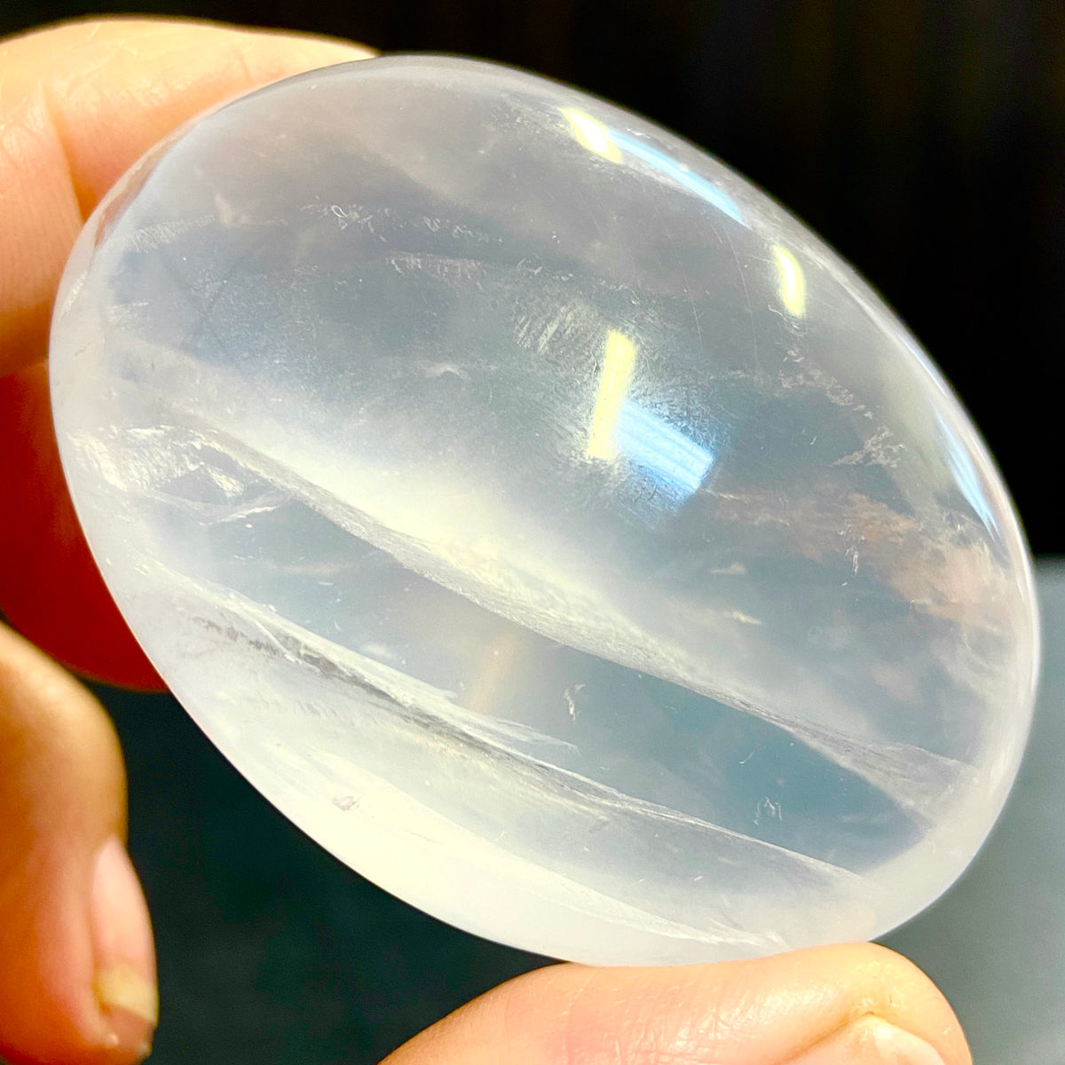 Girasol Quartz Palmstone – Madagascar