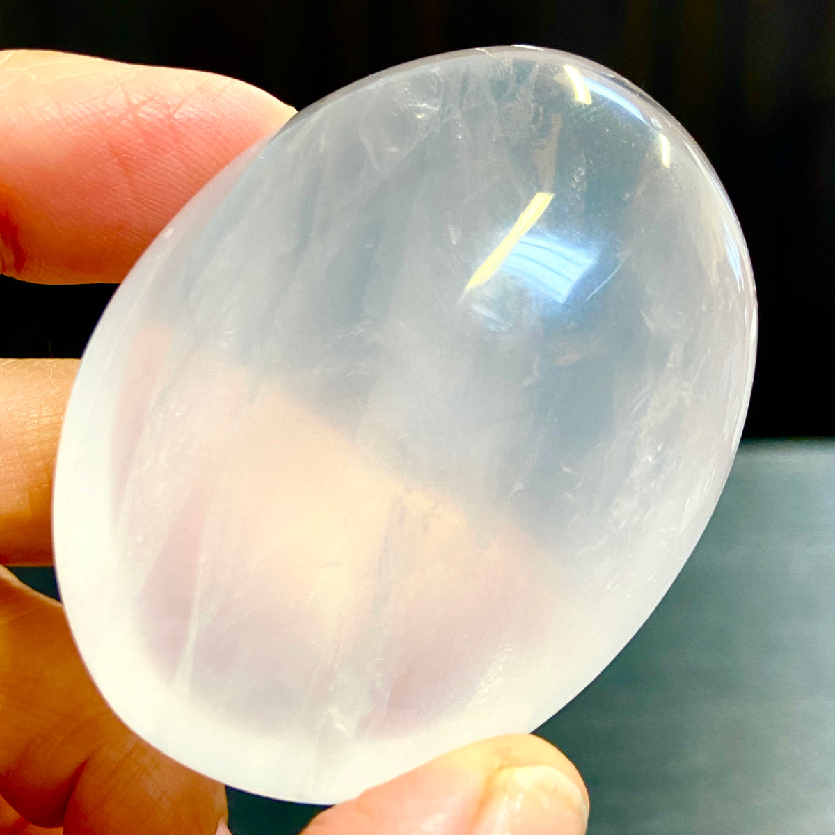 Girasol Quartz Palmstone – Madagascar