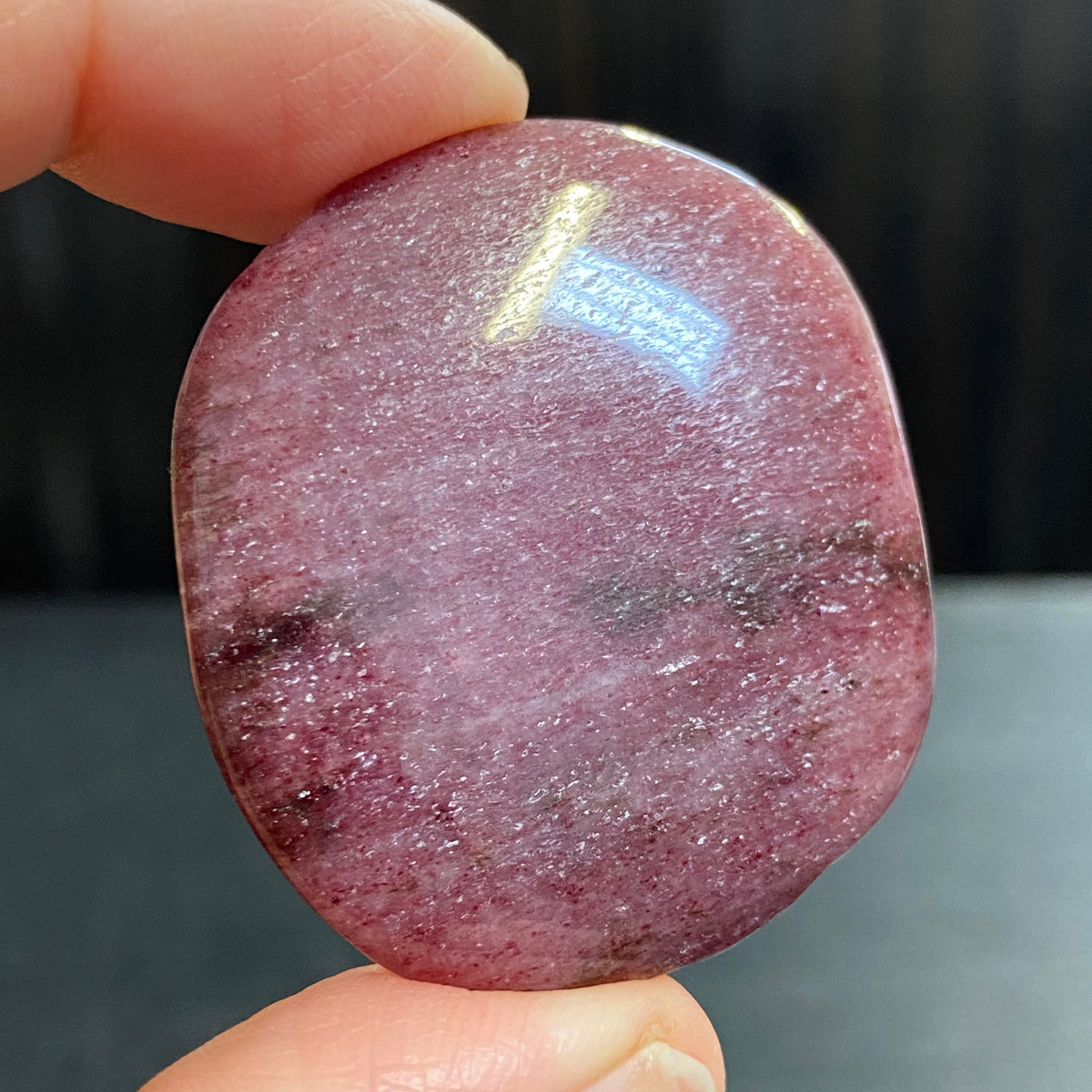Dark Pink Thulite Palmstone – Norway