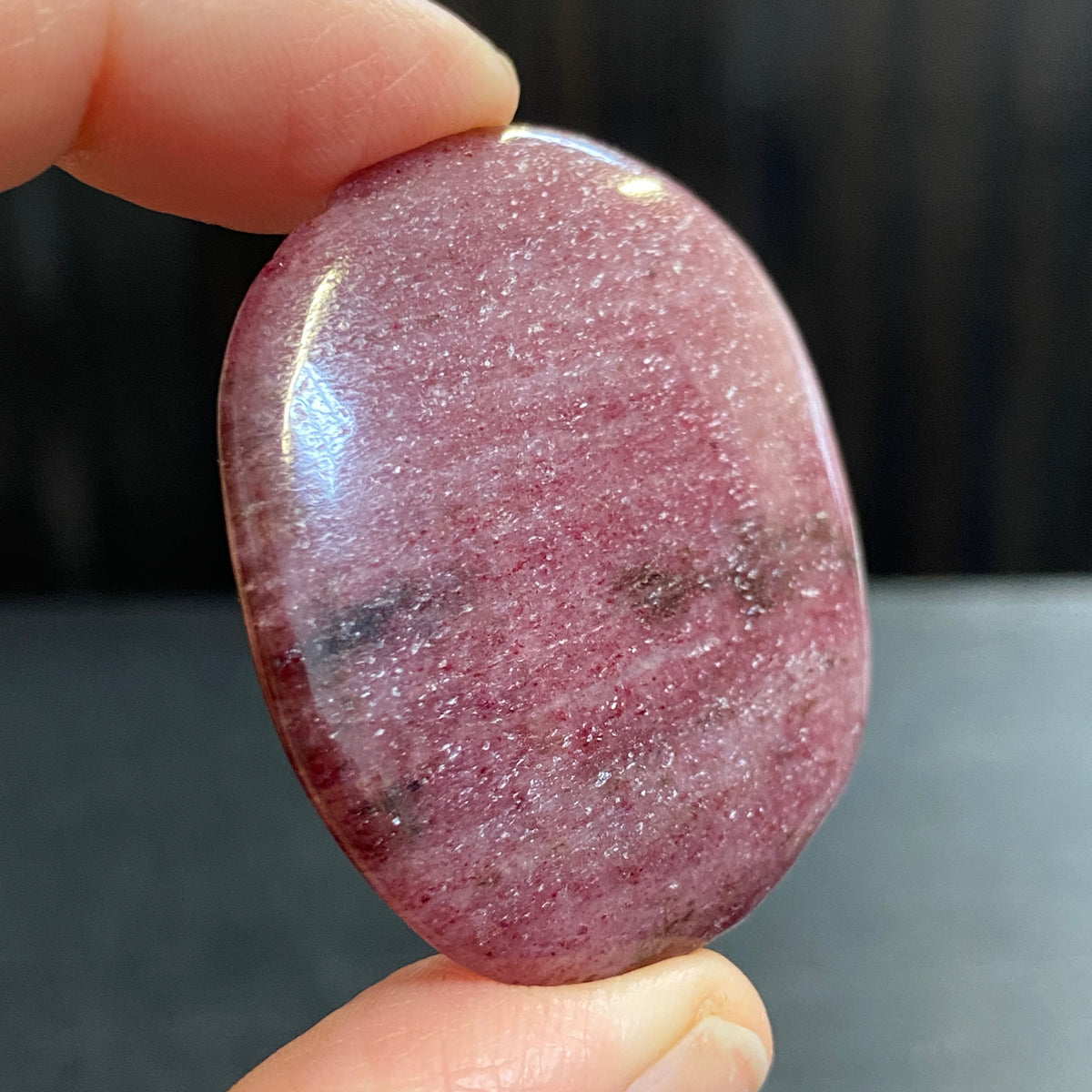 Dark Pink Thulite Palmstone – Norway