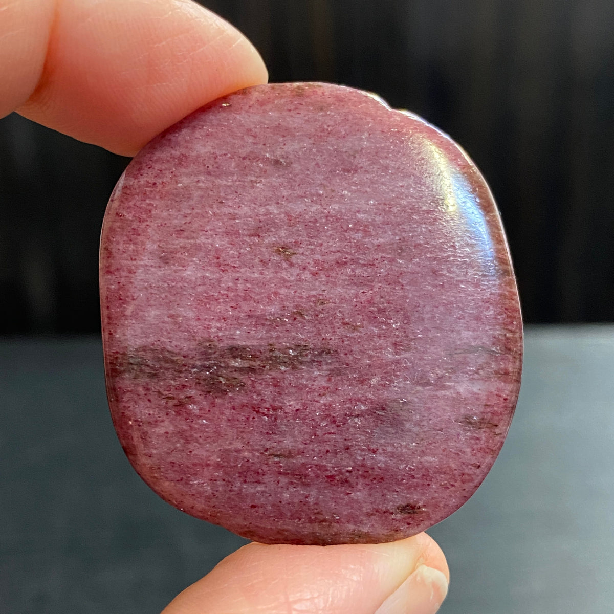 Dark Pink Thulite Palmstone – Norway