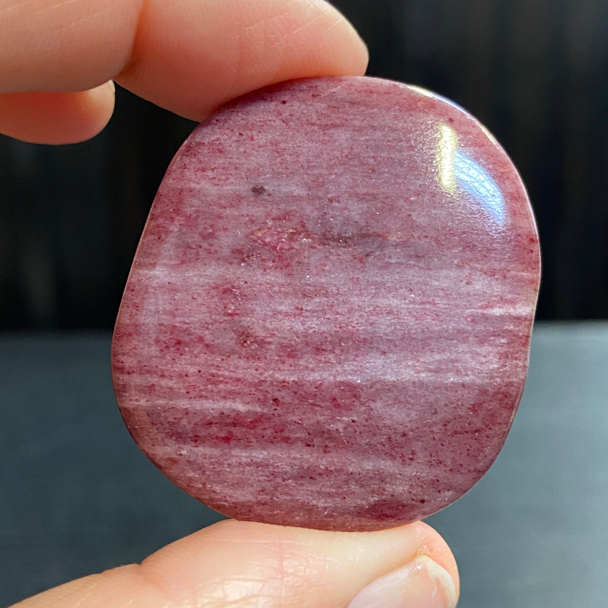 Dark Pink Thulite Palmstone – Norway