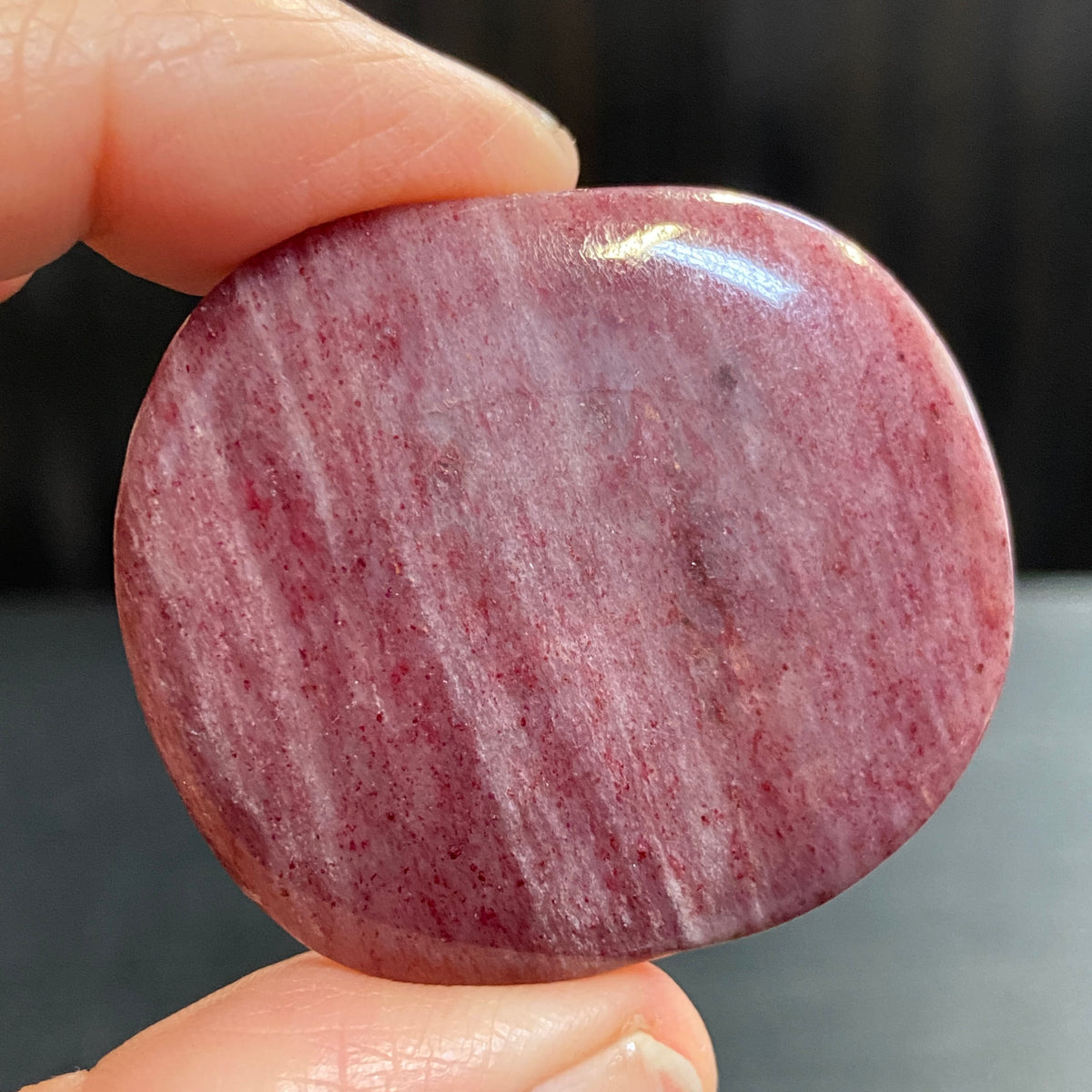 Dark Pink Thulite Palmstone – Norway