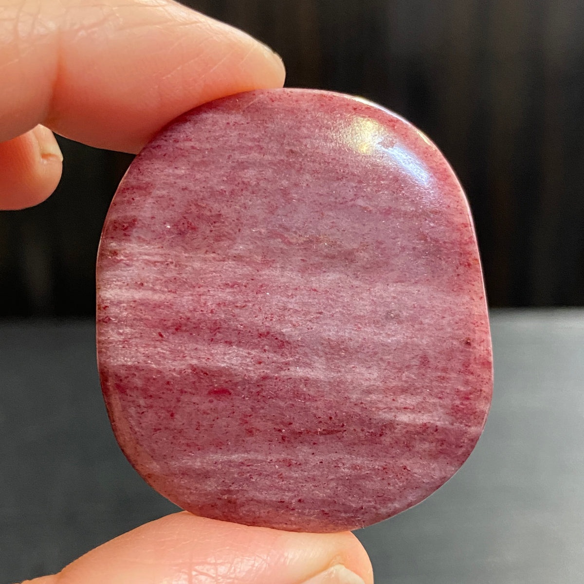 Dark Pink Thulite Palmstone – Norway