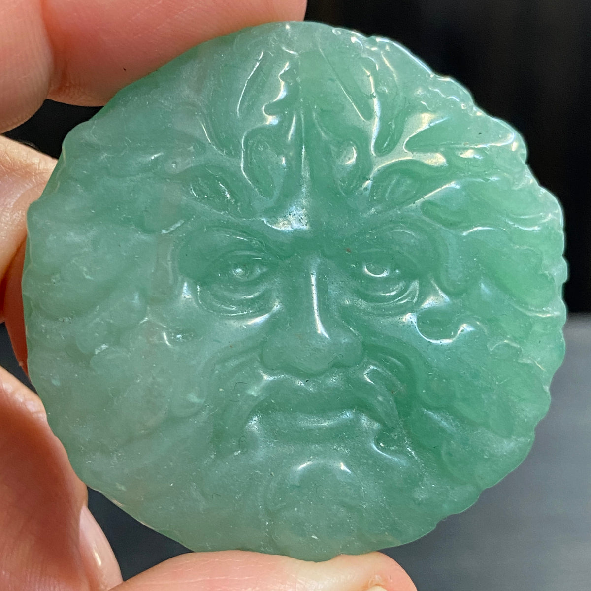 Green Aventurine Green Man Carving