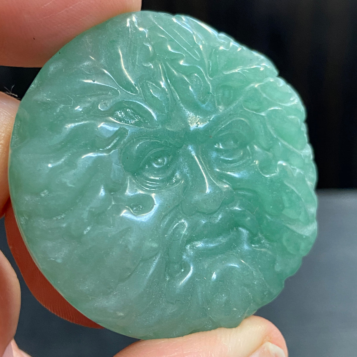 Green Aventurine Green Man Carving