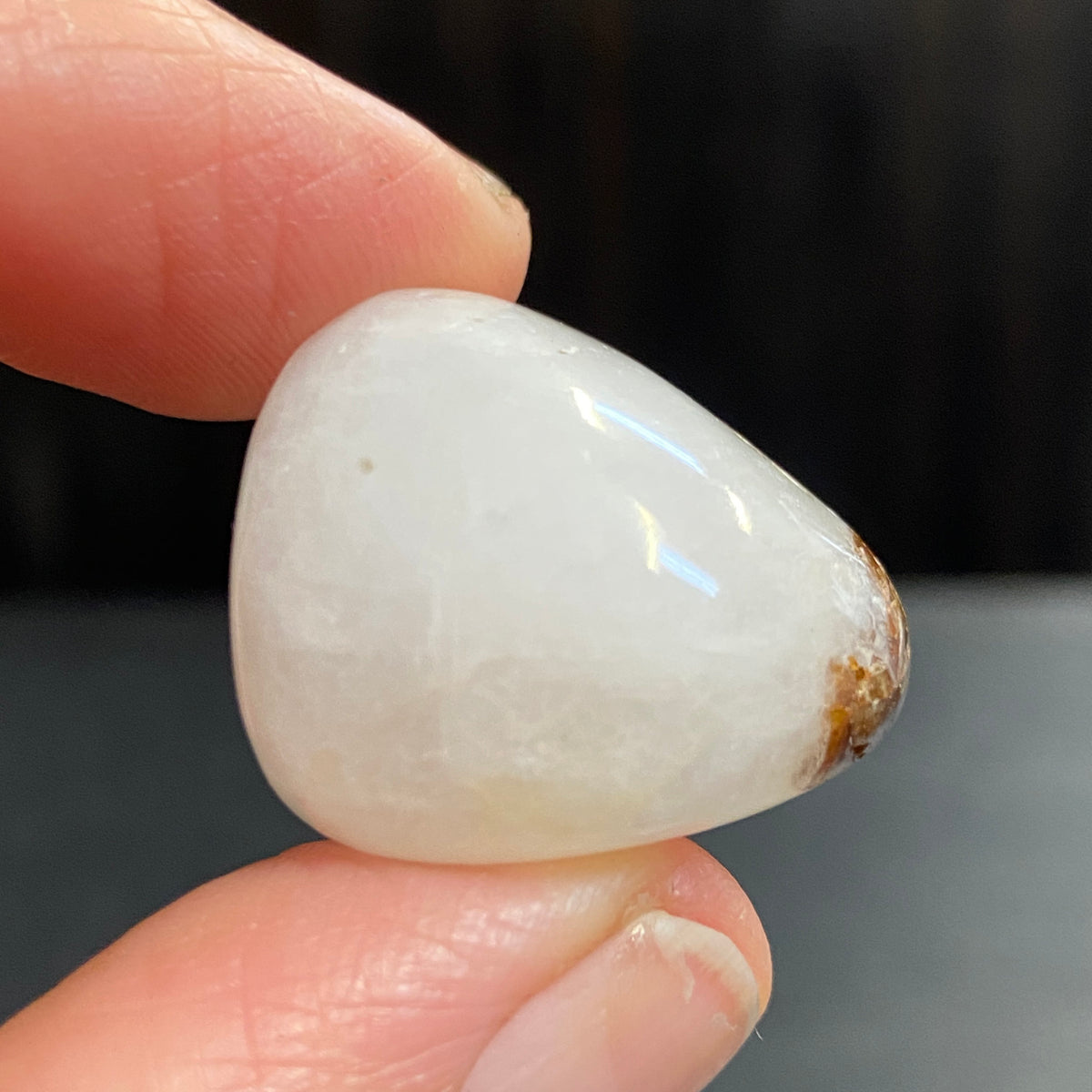 Cryolite Tumbled Stone with Siderite Inclusions - Greenland