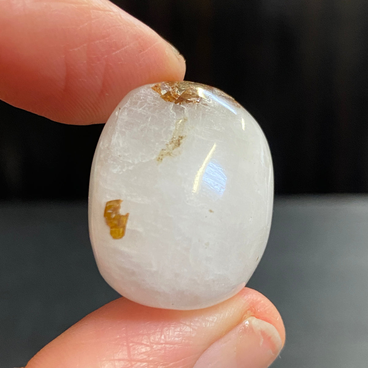 Cryolite Tumbled Stone with Siderite Inclusions - Greenland