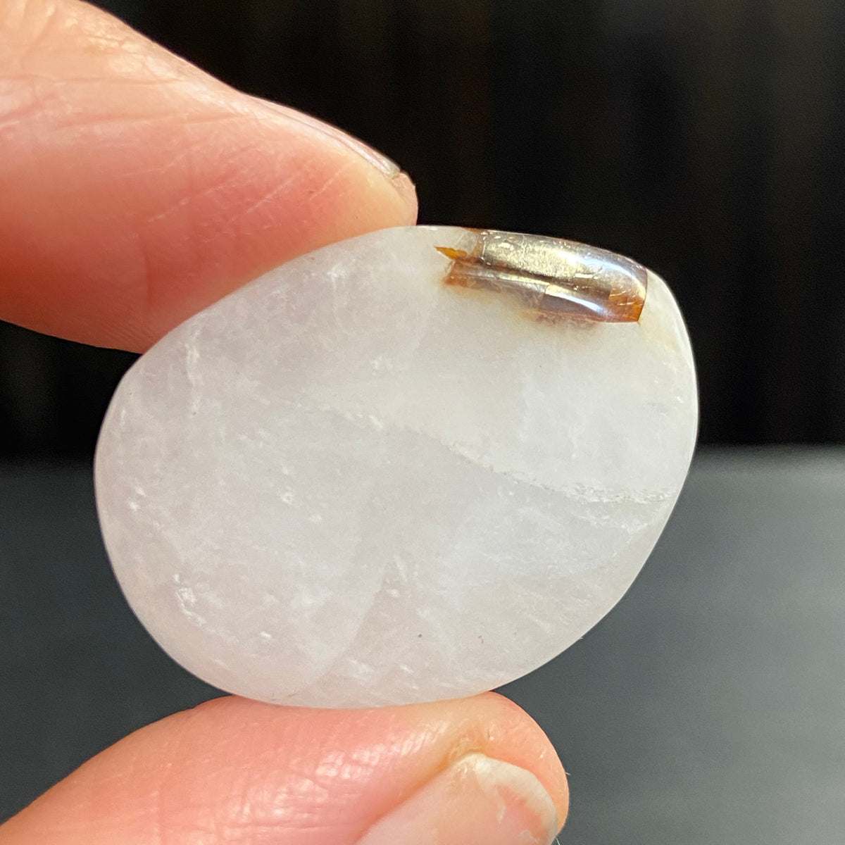 Cryolite Tumbled Stone with Siderite Inclusions - Greenland
