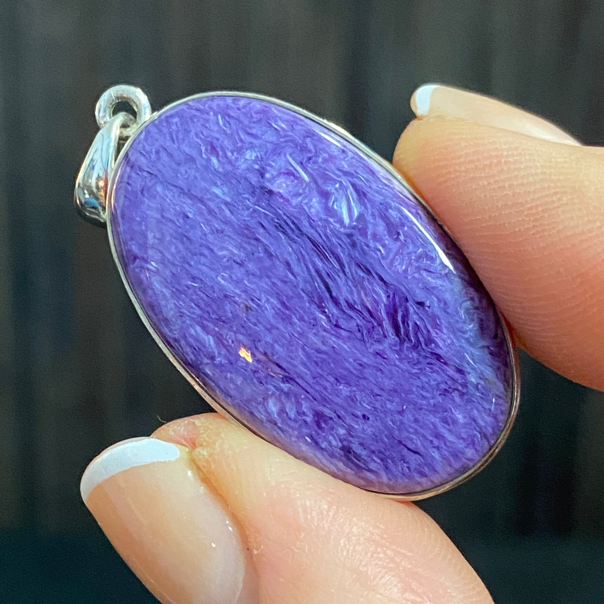 Charoite Pendant – Sterling Silver