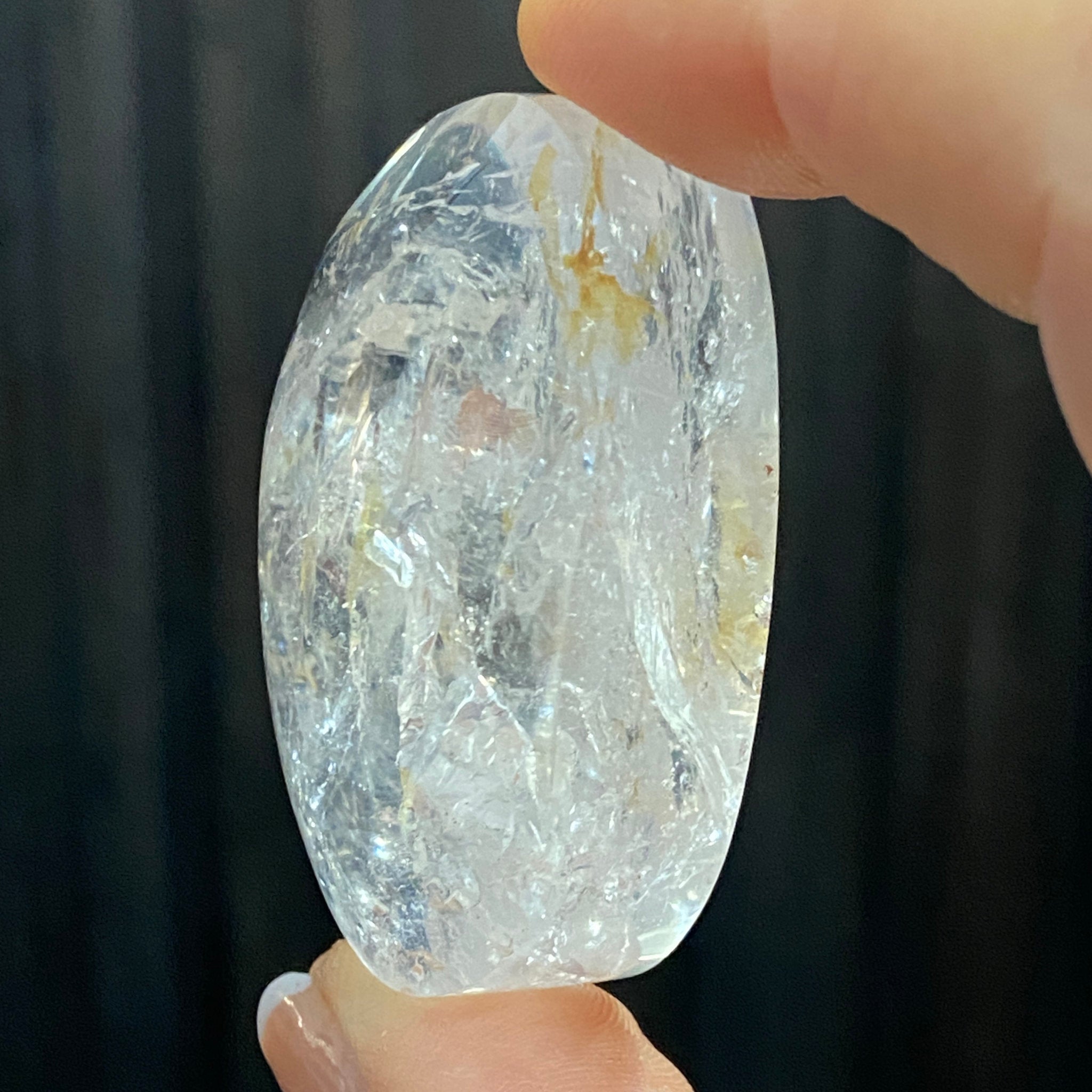 Clear Quartz Oval with Golden Healer & Enhydro - Brazil