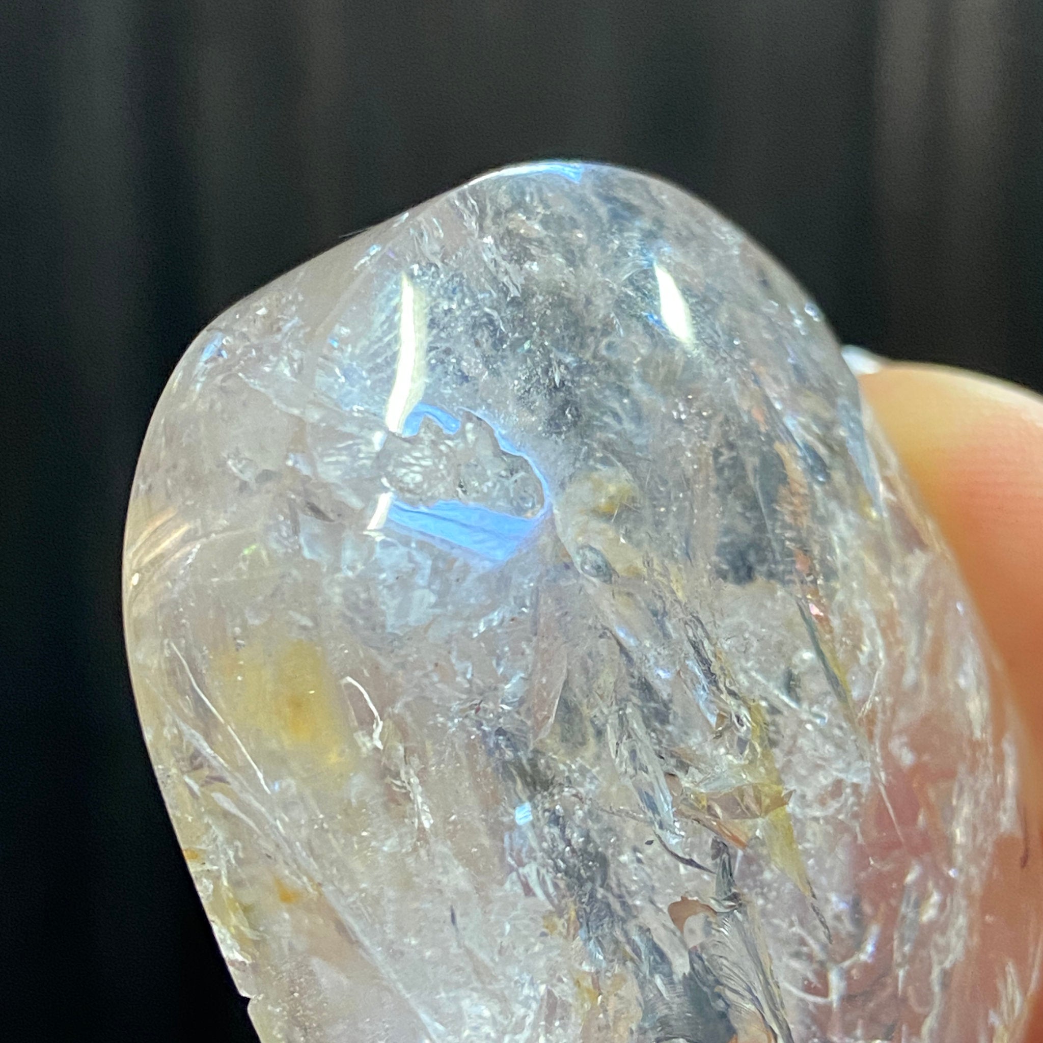 Clear Quartz Oval with Golden Healer & Enhydro - Brazil