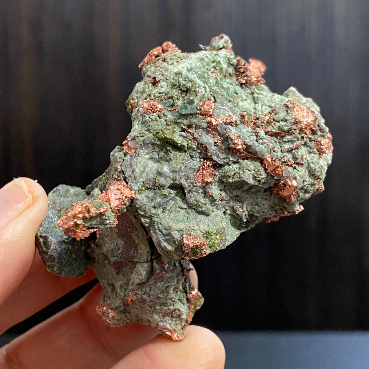 Native Copper in Green Matrix – Michigan, USA