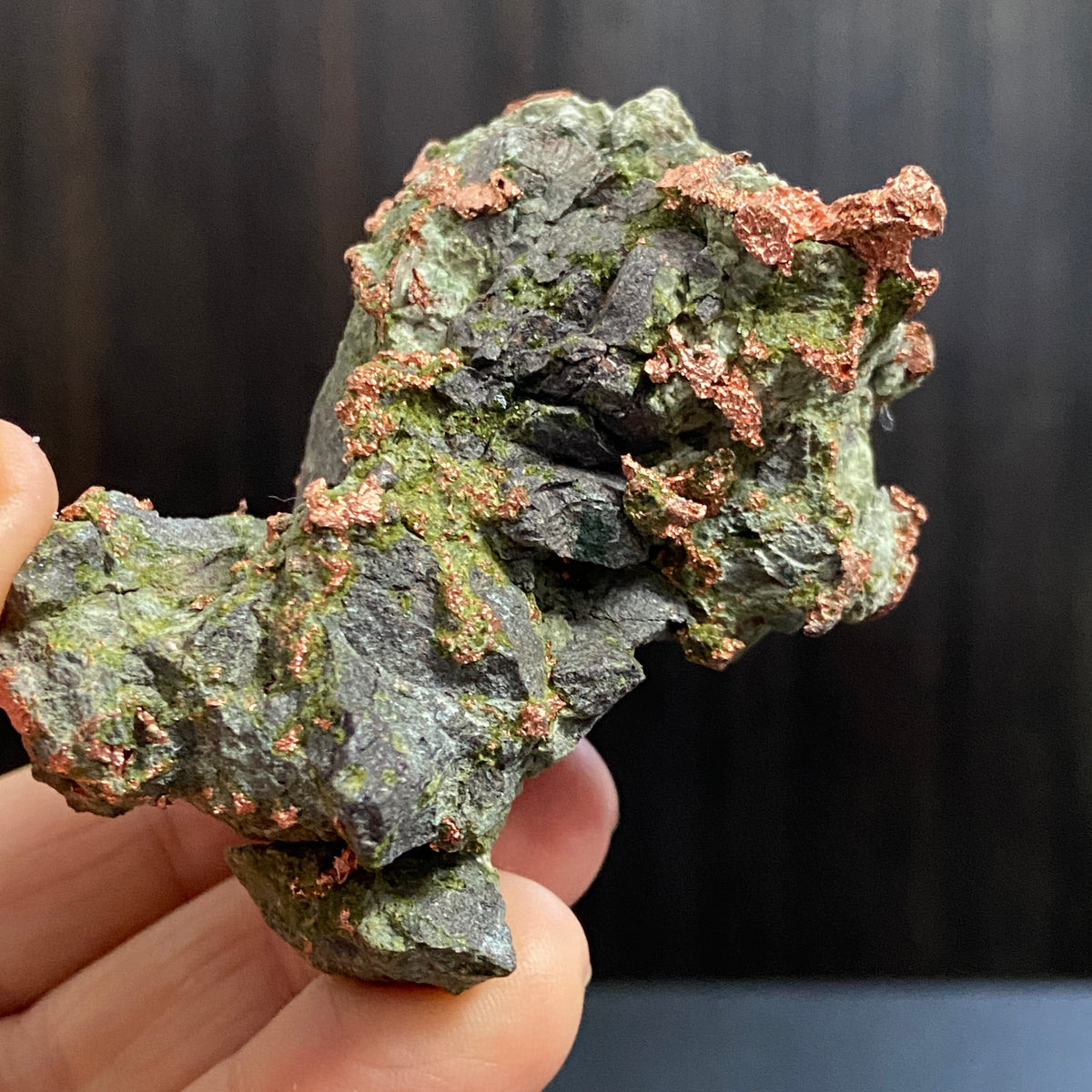 Native Copper in Green Matrix – Michigan, USA