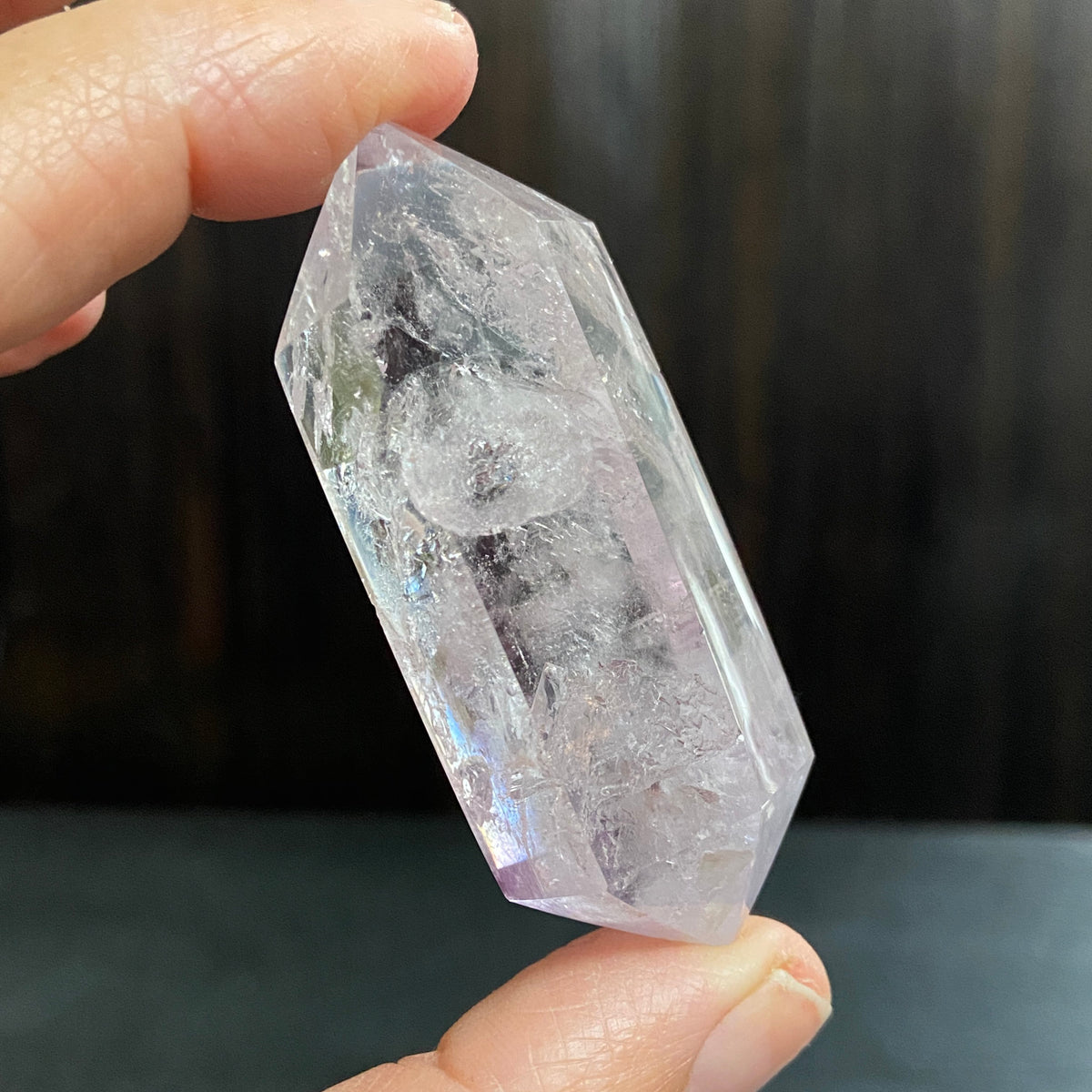 Natural Double Terminated Amethyst with Enhydro
