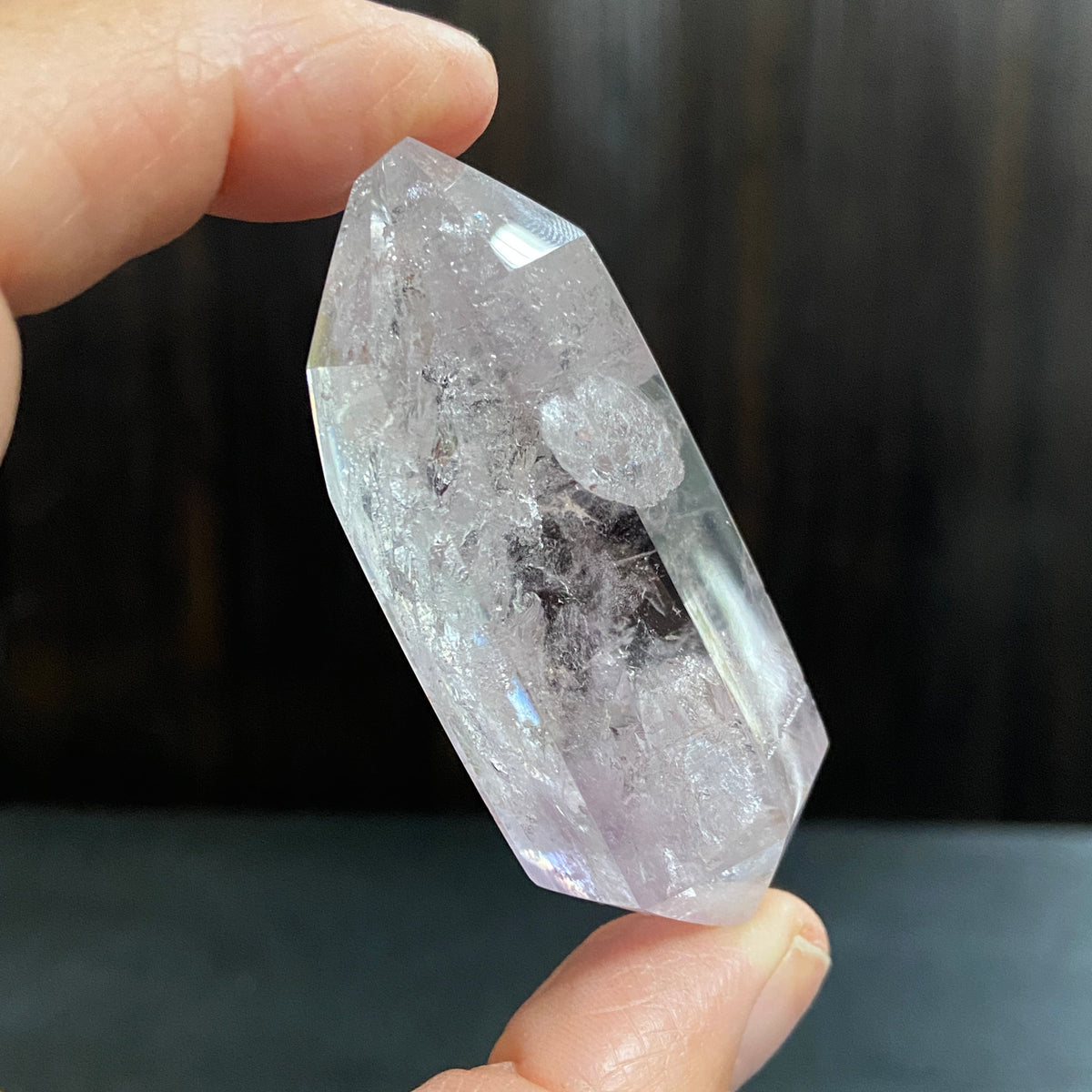 Natural Double Terminated Amethyst with Enhydro
