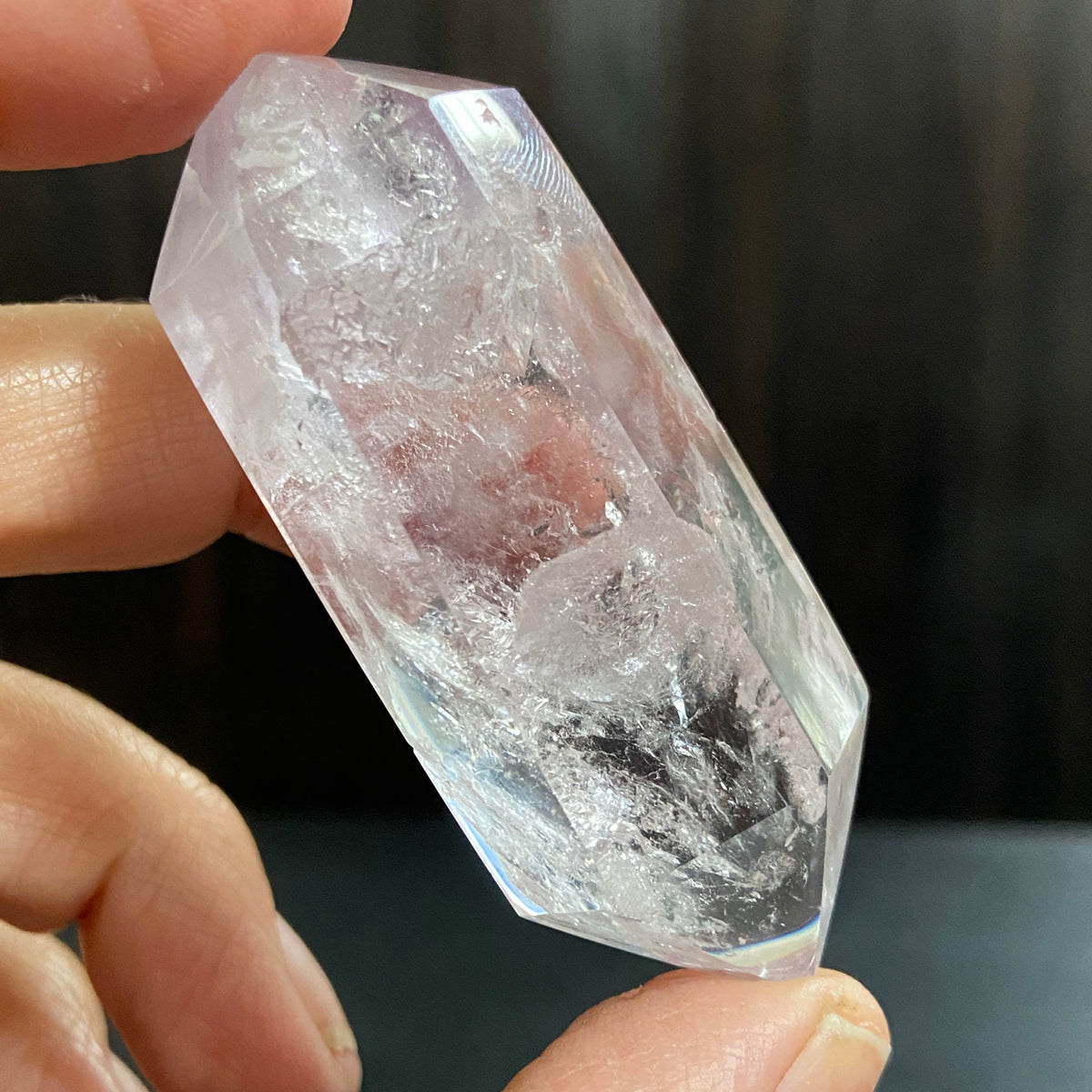 Natural Double Terminated Amethyst with Enhydro
