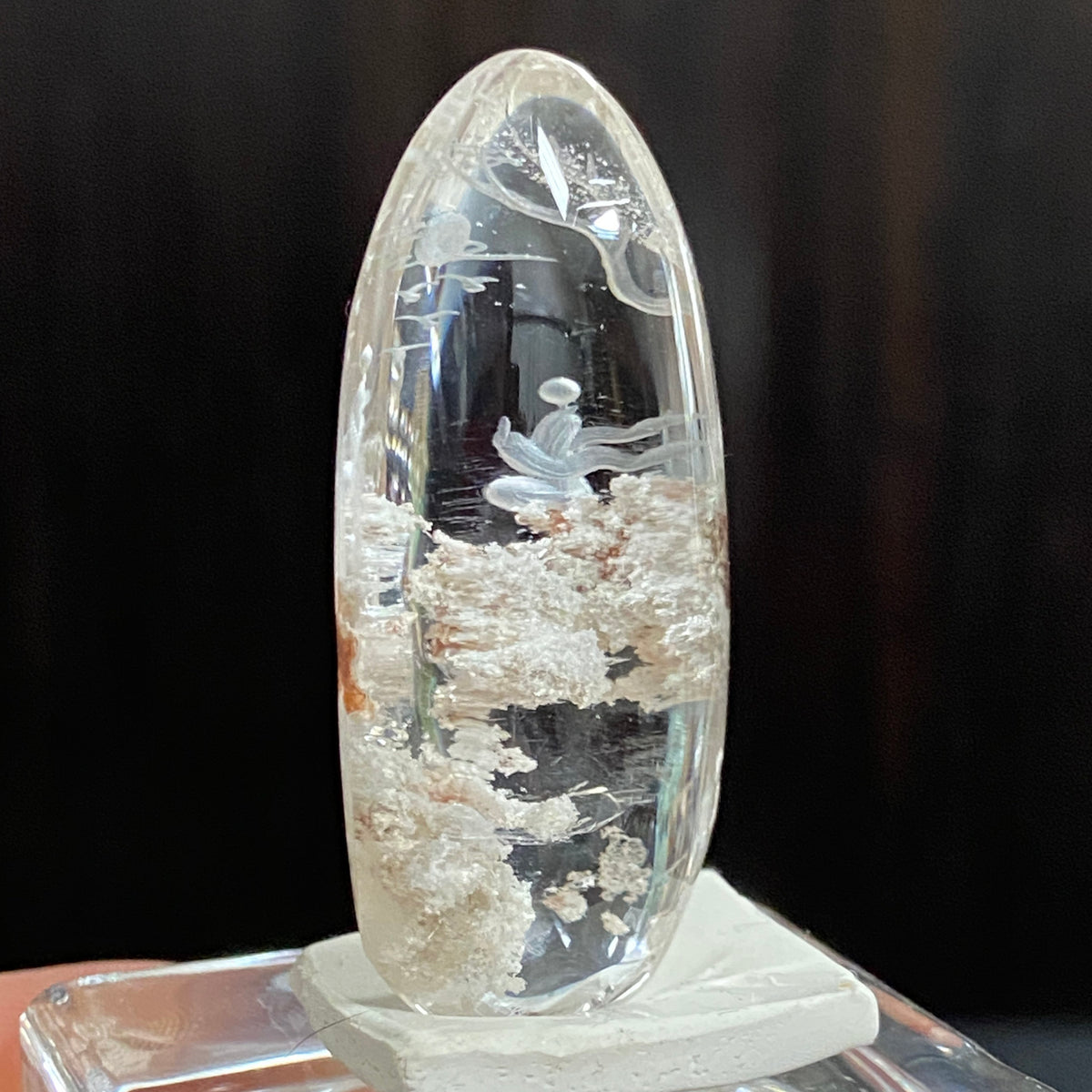 Celestial Moon Meditation — AAA Diamond-Etched Clear Landscape Quartz