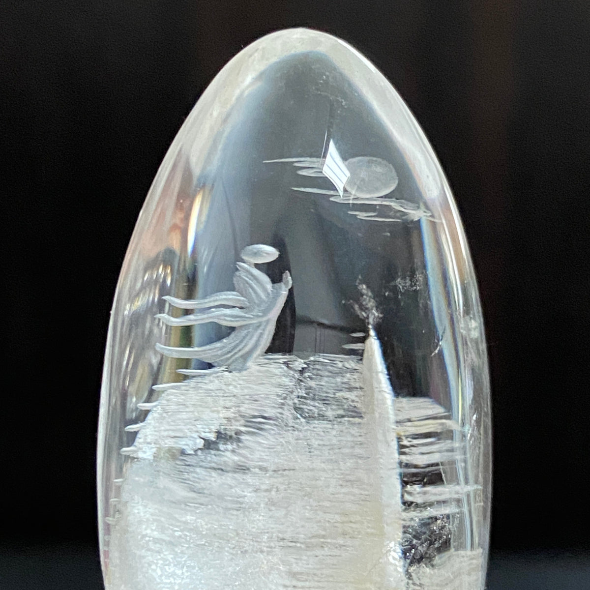 Moonlit Ascent — AAA Diamond-Etched Clear Landscape Quartz