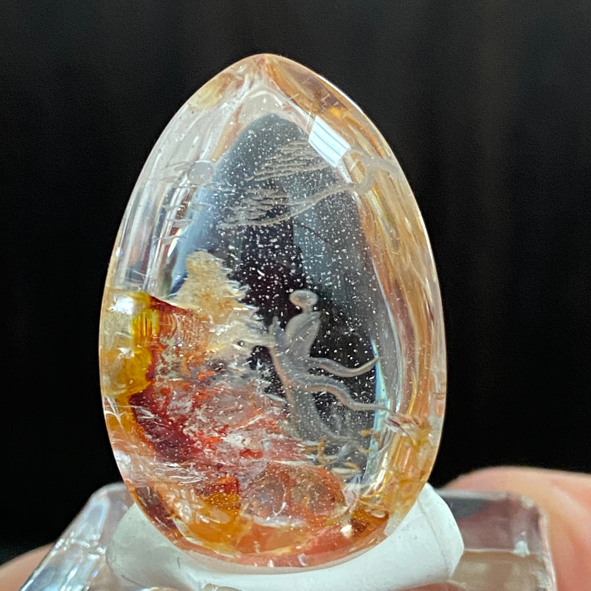 Moonlit Rain and The Seeker — AAA Diamond-Etched Clear Landscape Quartz