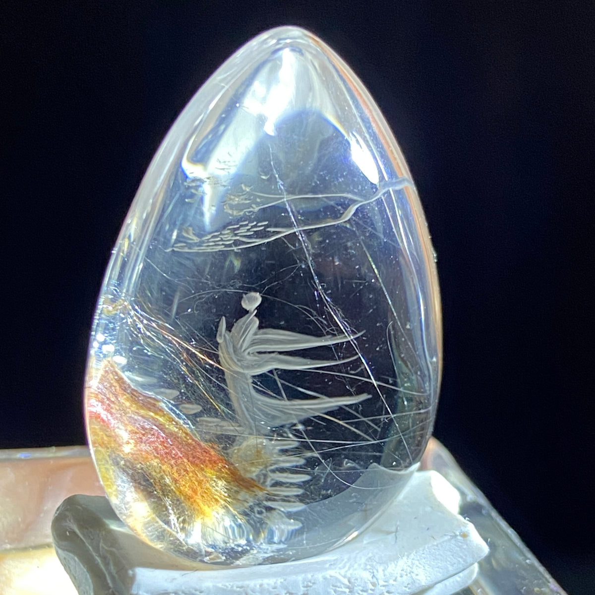 The Celestial Path of Gold and Red Rutile — AAA Diamond-Etched Landscape Quartz