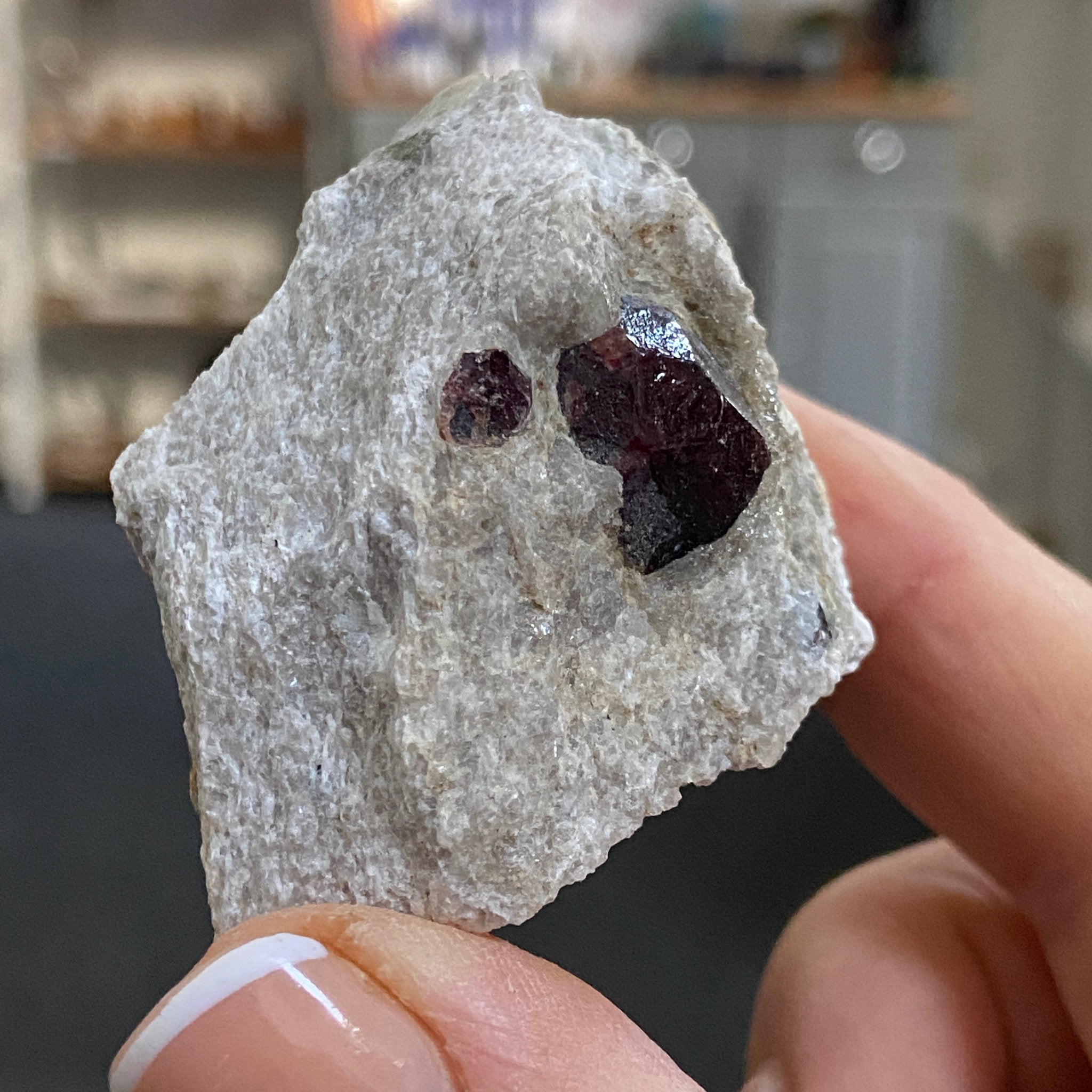 Almandine Garnet on Calcite Matrix - Castle Rocks Cornwall