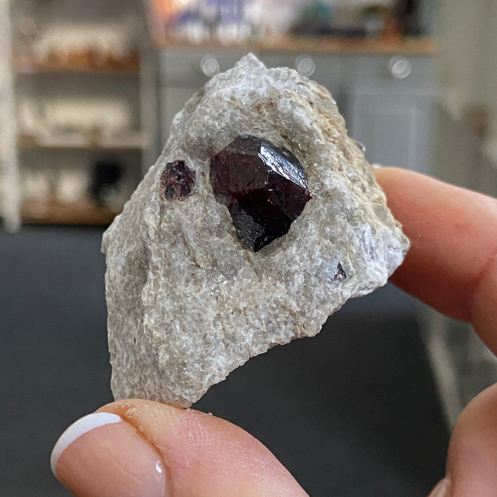 Almandine Garnet on Calcite Matrix - Castle Rocks Cornwall