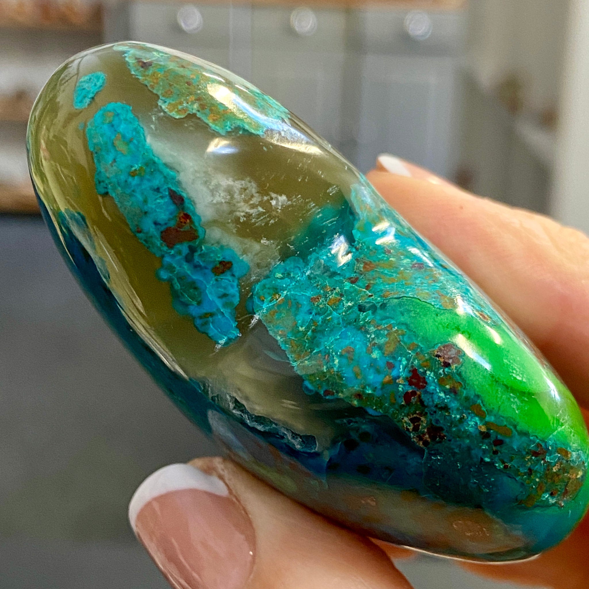 Chrysocolla Heart – Peru - Castle Rocks Cornwall