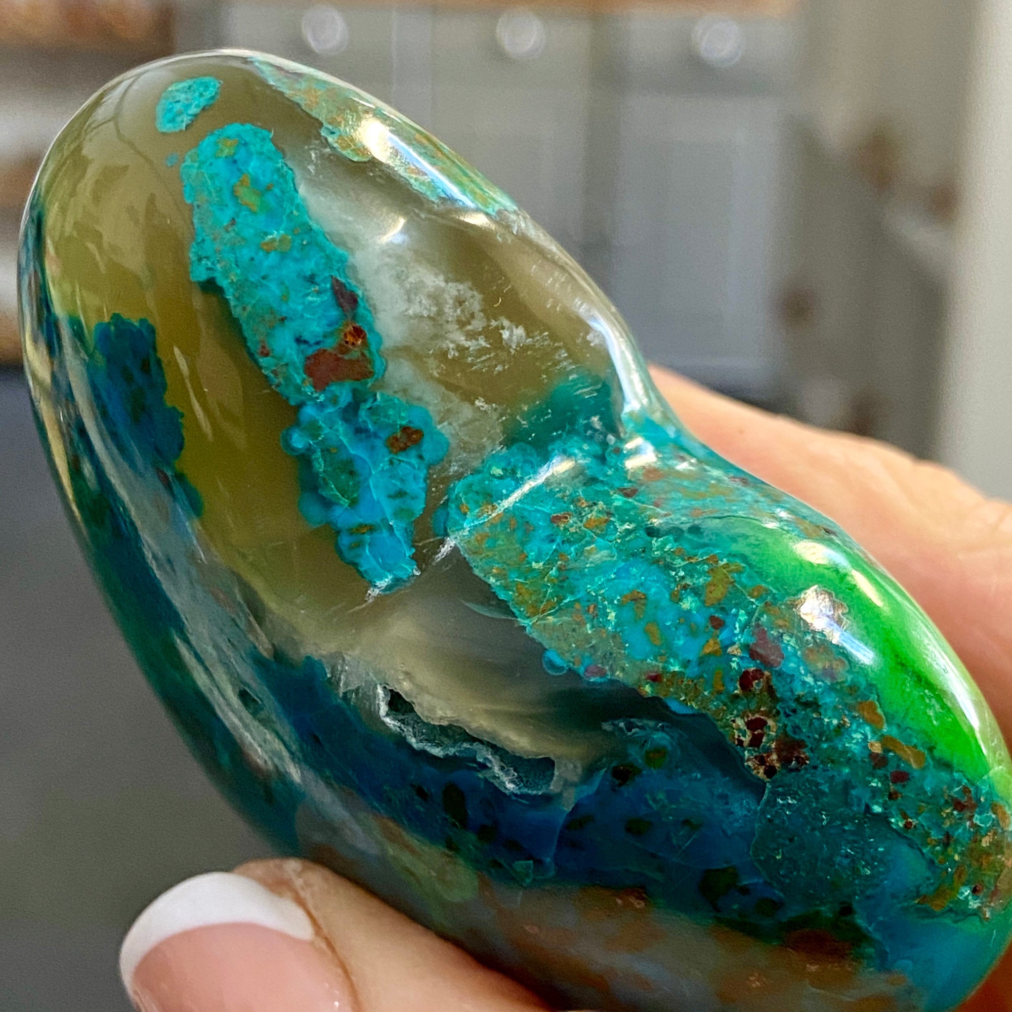 Chrysocolla Heart – Peru - Castle Rocks Cornwall