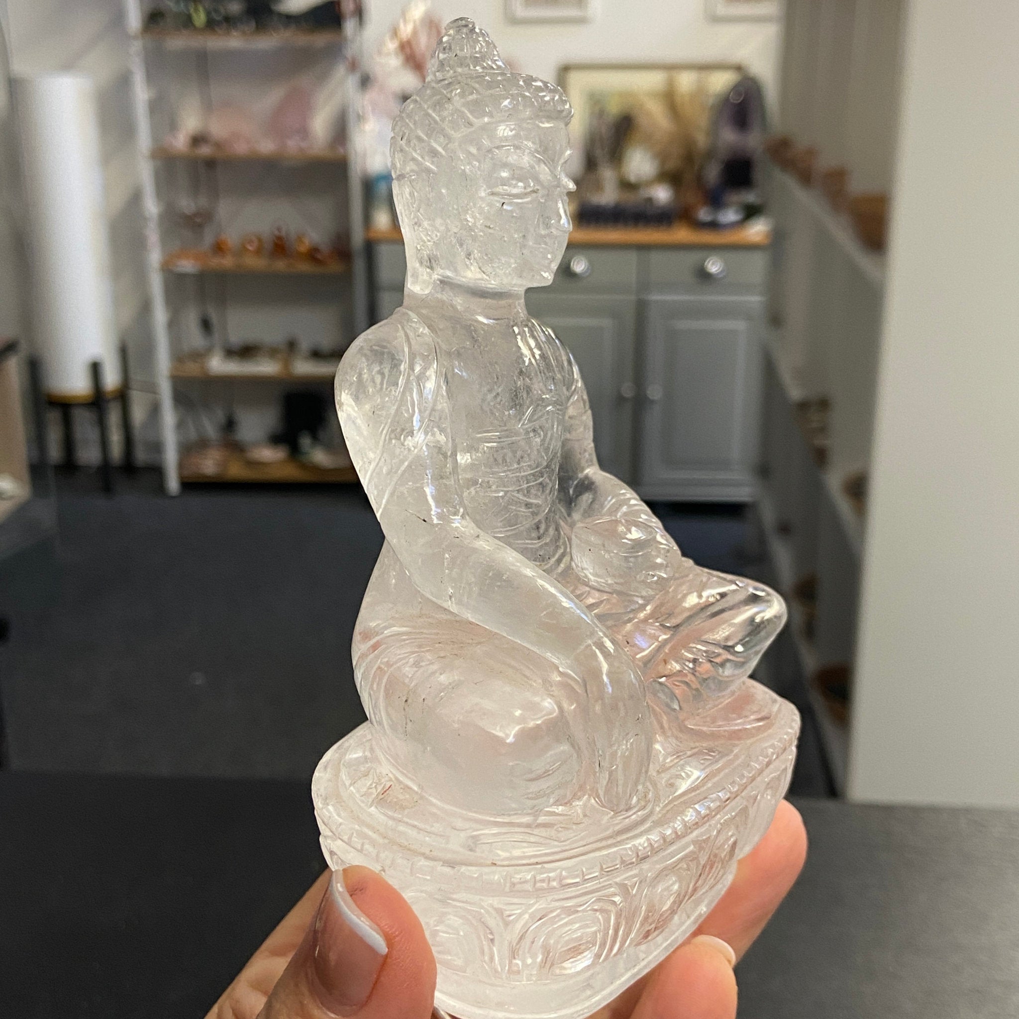 Clear Quartz Buddha Carving – Brazil - Castle Rocks Cornwall