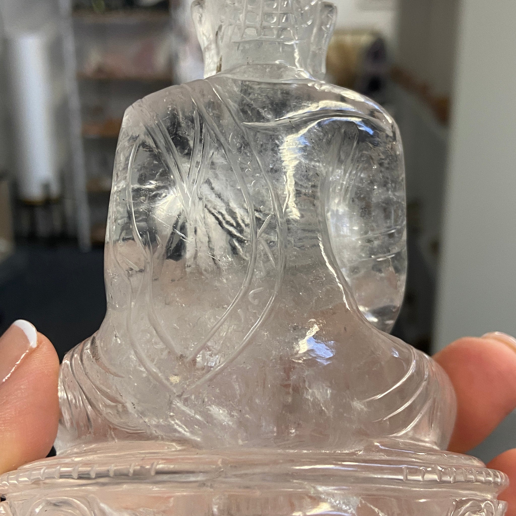 Clear Quartz Buddha Carving – Brazil - Castle Rocks Cornwall