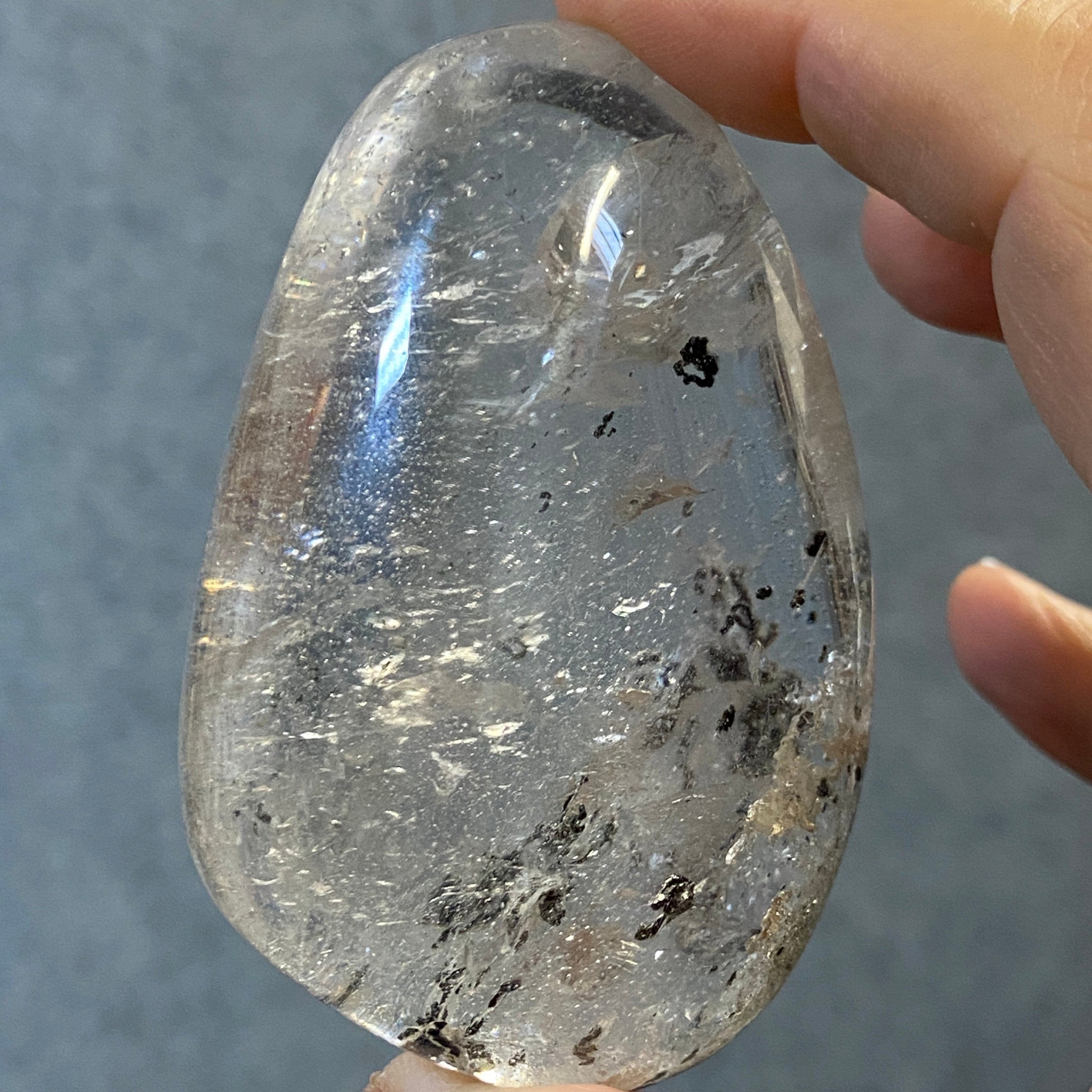 Clear Quartz with Black Chlorite Inclusions – Brazil - Castle Rocks Cornwall