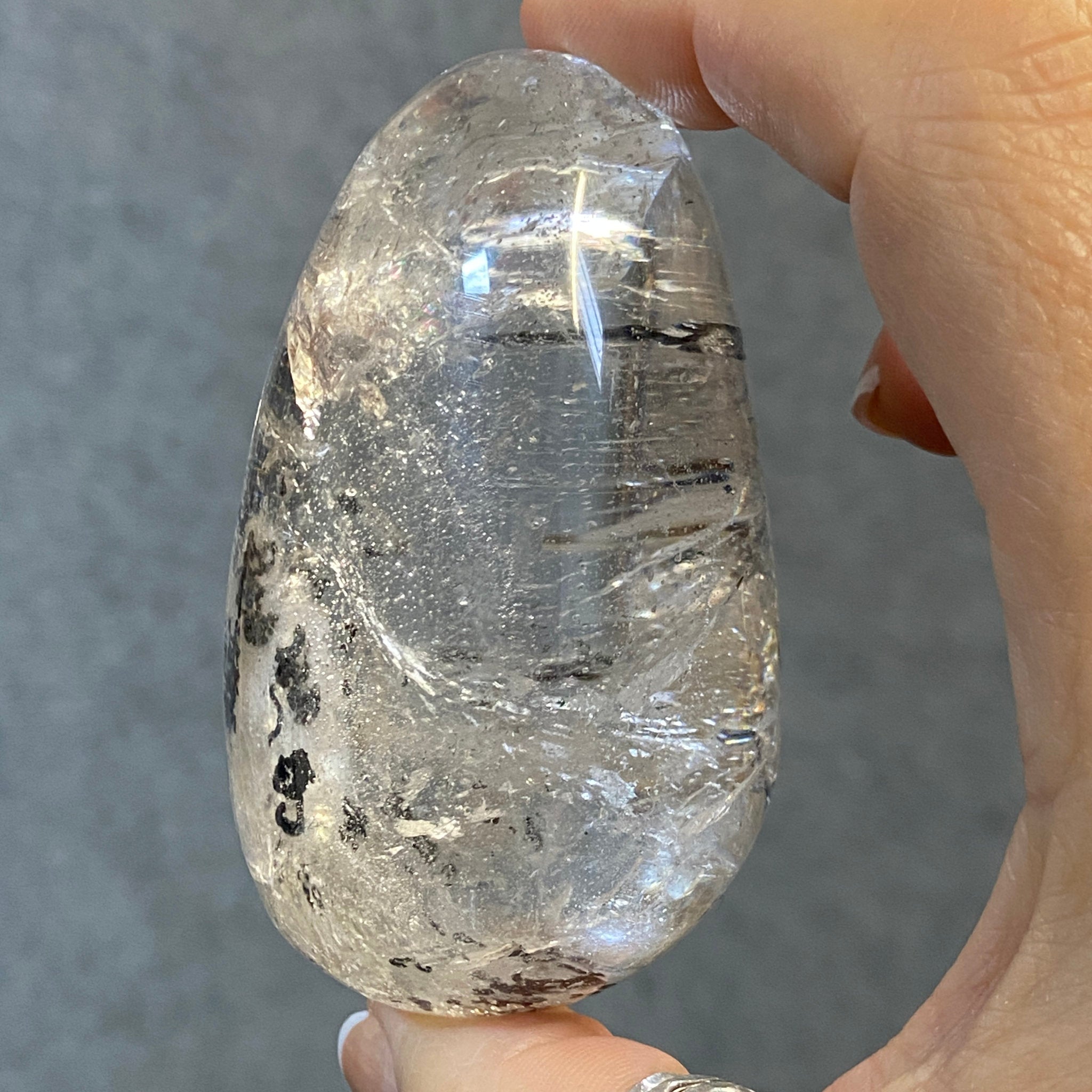 Clear Quartz with Black Chlorite Inclusions – Brazil - Castle Rocks Cornwall