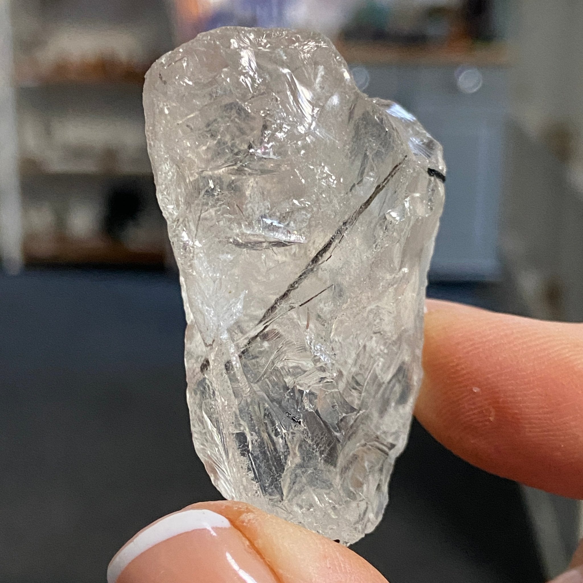 Clear Quartz with Black Tourmaline - Brazil - Castle Rocks Cornwall