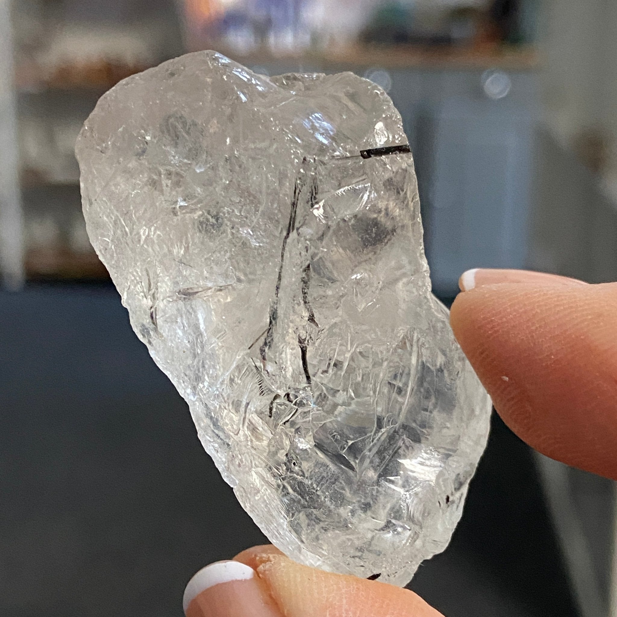 Clear Quartz with Black Tourmaline - Brazil - Castle Rocks Cornwall