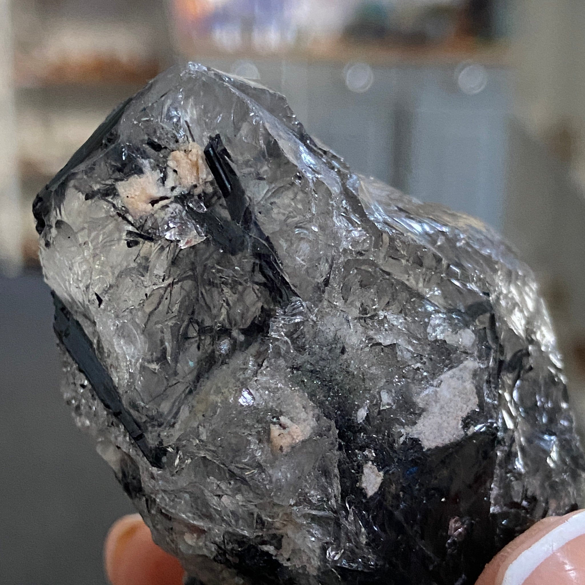 Clear Quartz with Black Tourmaline - Brazil - Castle Rocks Cornwall