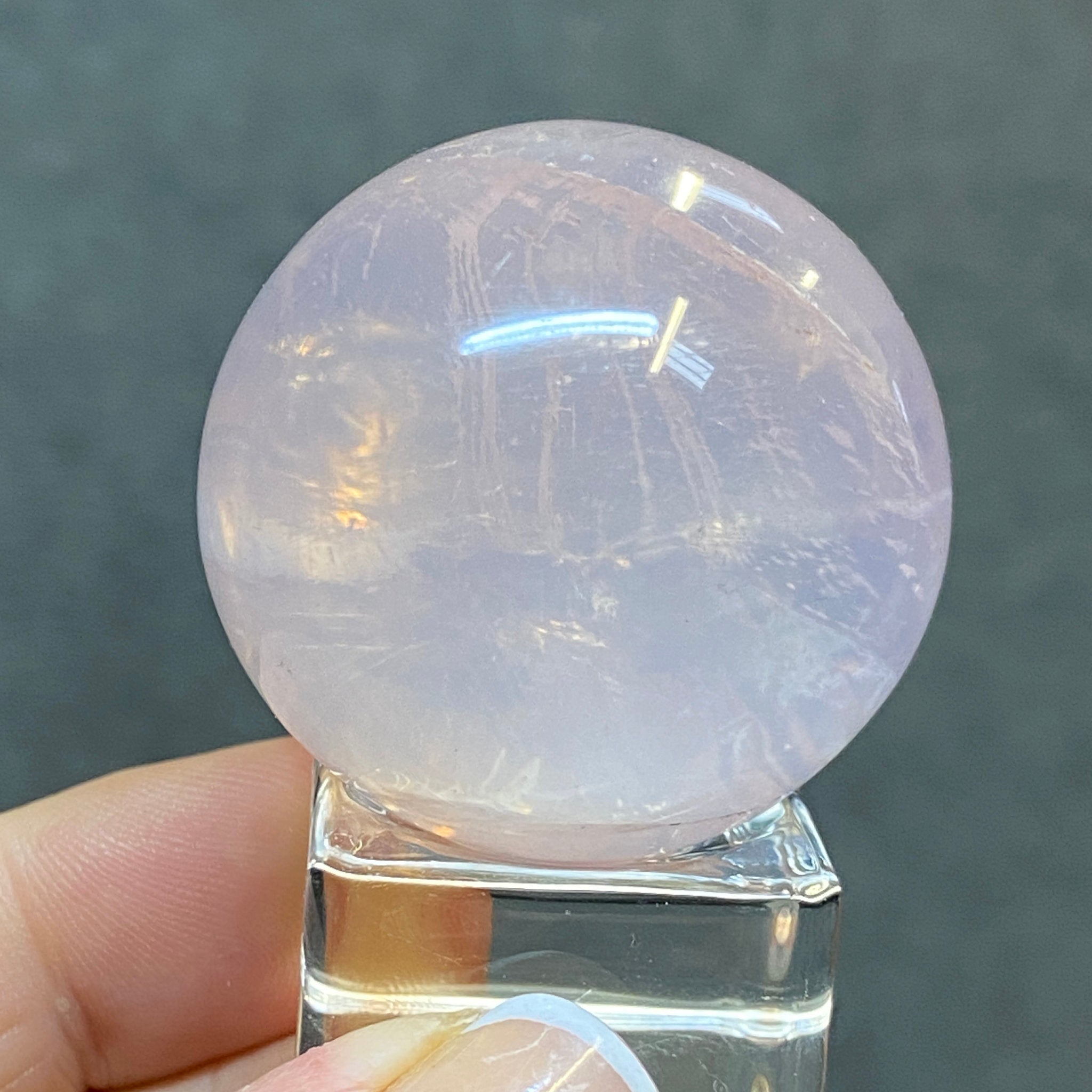 Double Star Rose Quartz Sphere - Brazil - Castle Rocks Cornwall