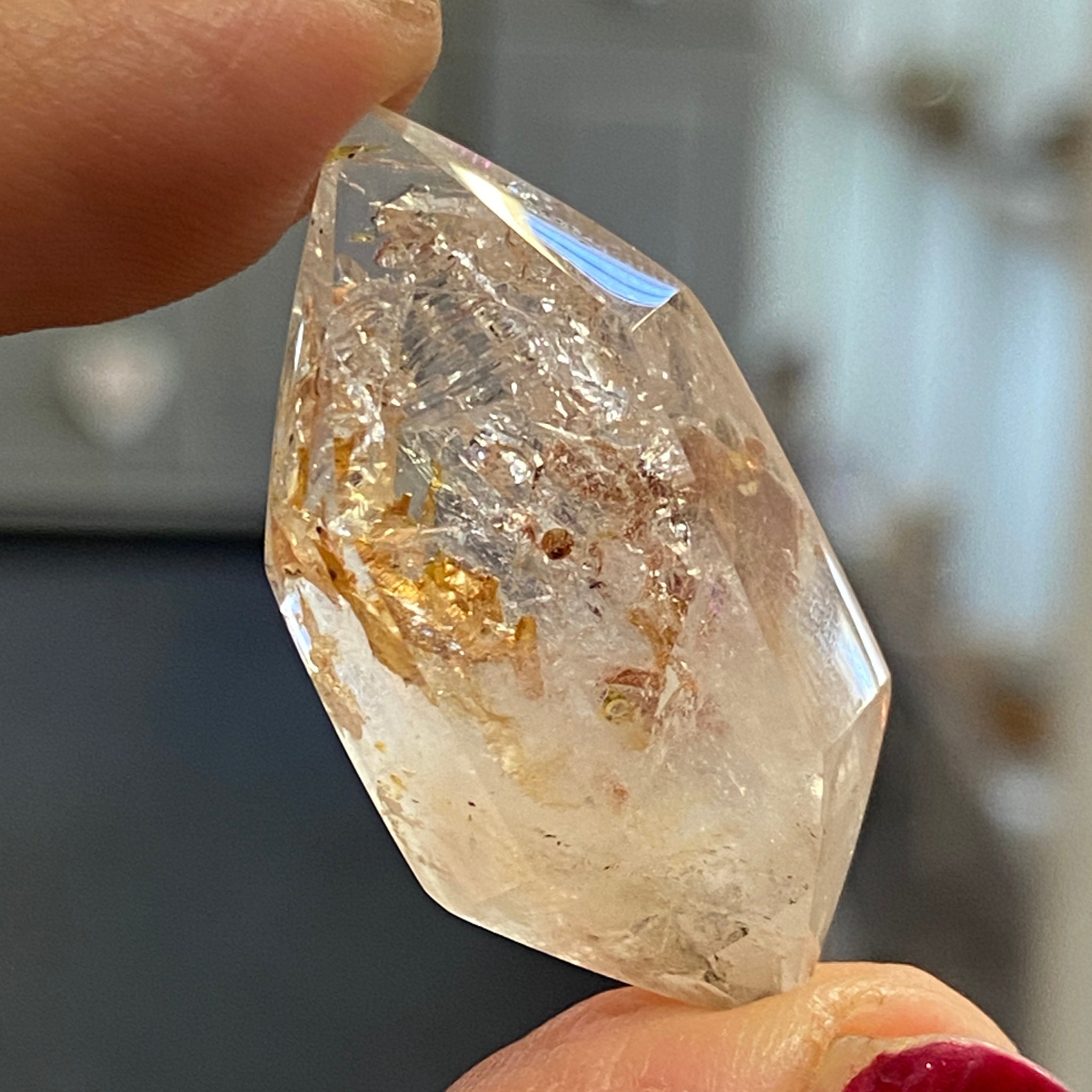 Firefly Quartz – Double Terminated Enhydro Quartz - Castle Rocks Cornwall