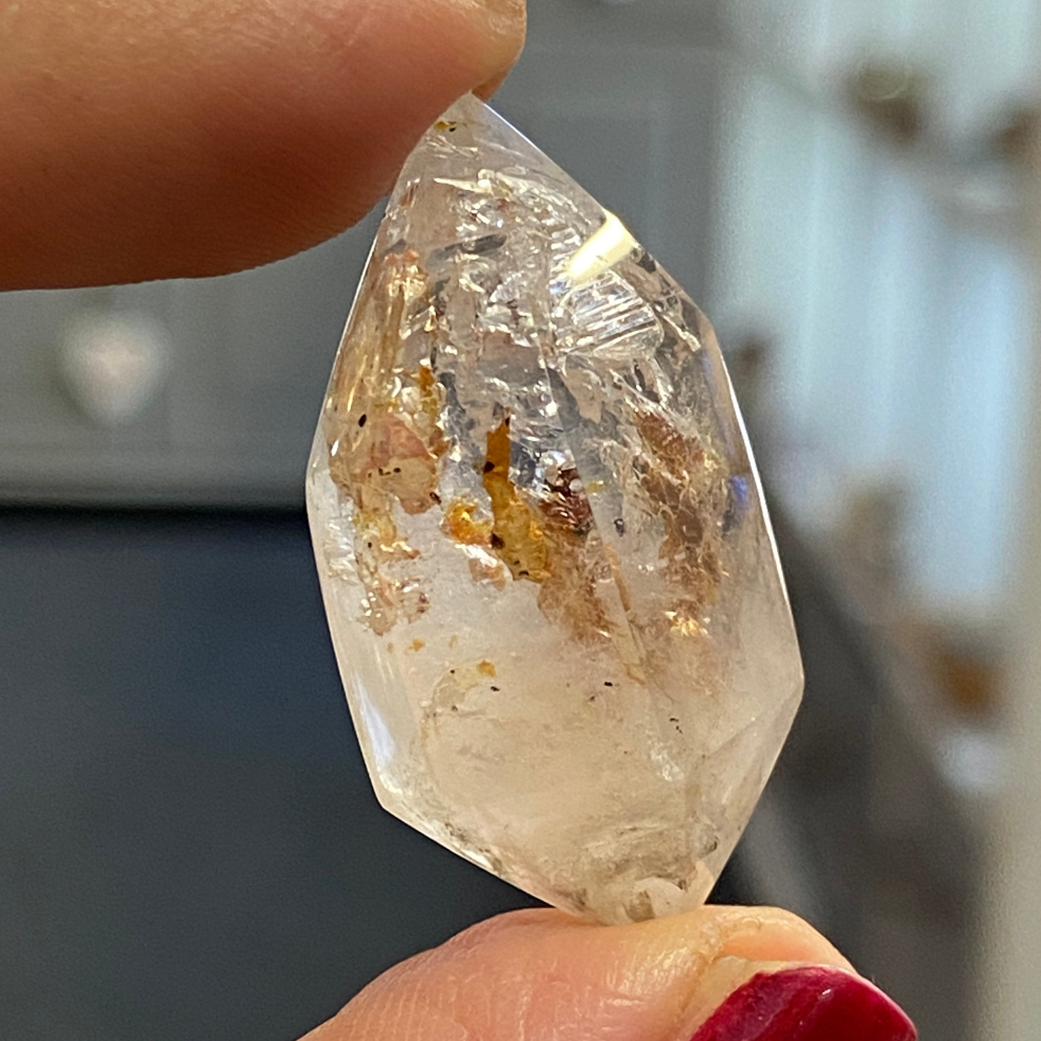 Firefly Quartz – Double Terminated Enhydro Quartz - Castle Rocks Cornwall