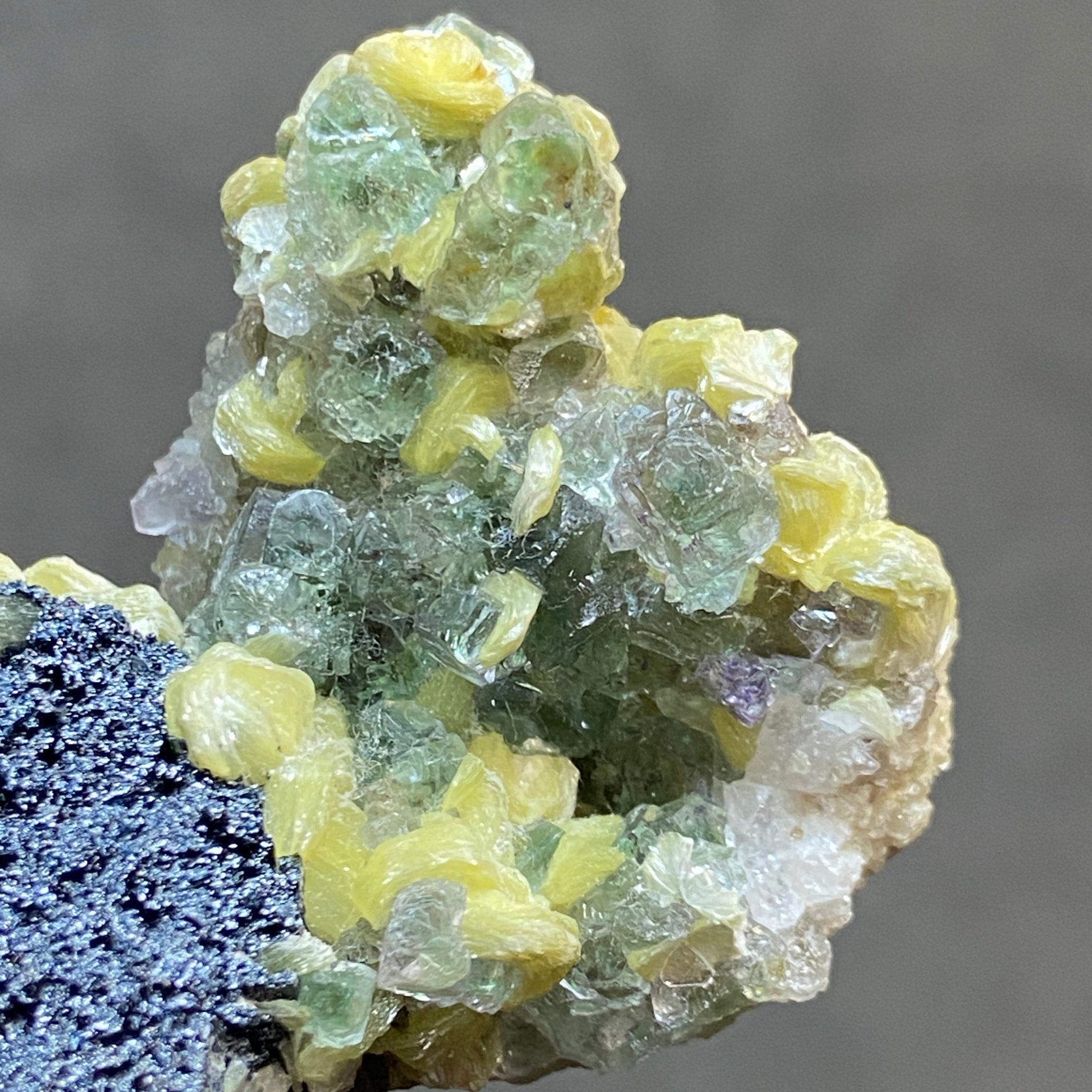 Fluorite with Black Tourmaline, Muscovite and Feldspar - Erongo - Castle Rocks Cornwall