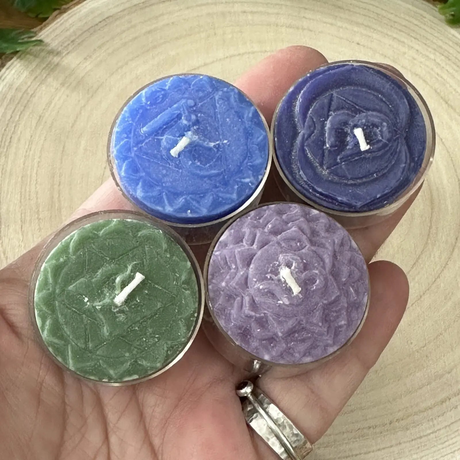 Set Of 7 Chakra Tea Light Candles - Scented Castle Rocks Cornwall