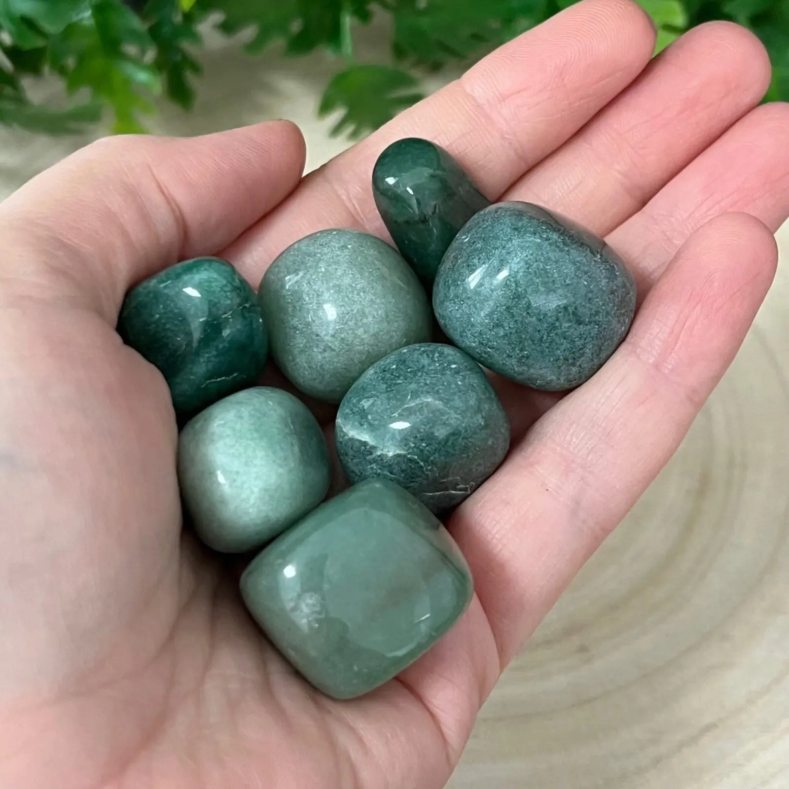 Green Aventurine tumbled stones Castle Rocks Cornwall