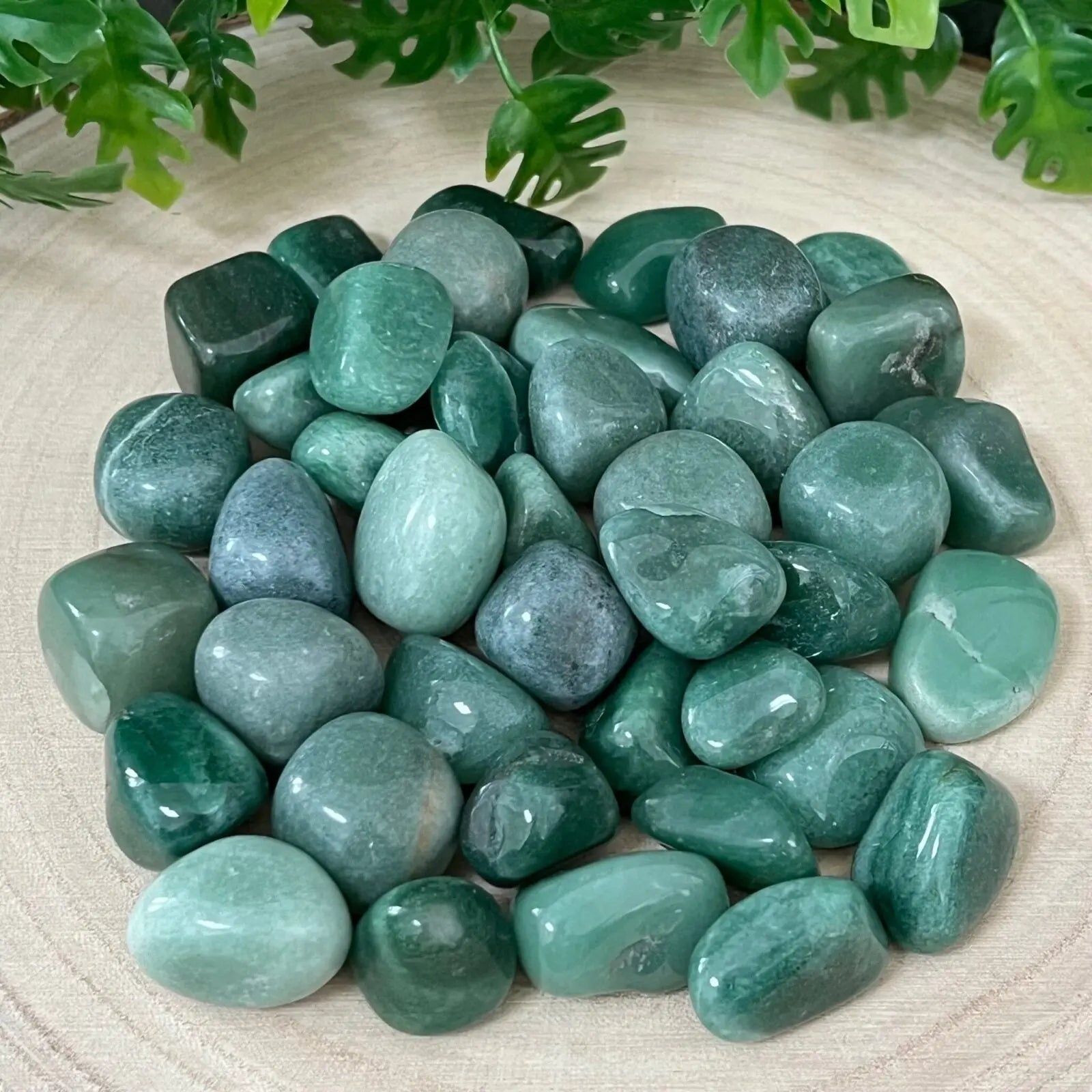 Green Aventurine tumbled stones Castle Rocks Cornwall