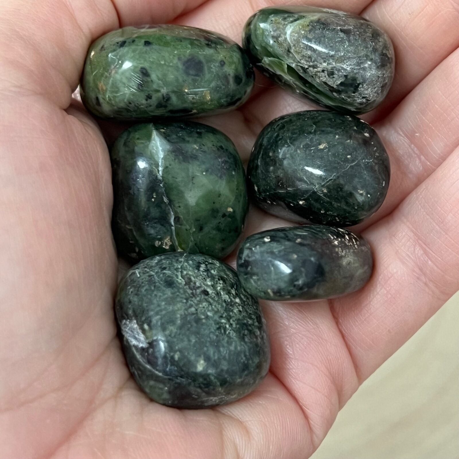 Peruvian Nephrite Jade Tumbled Stones