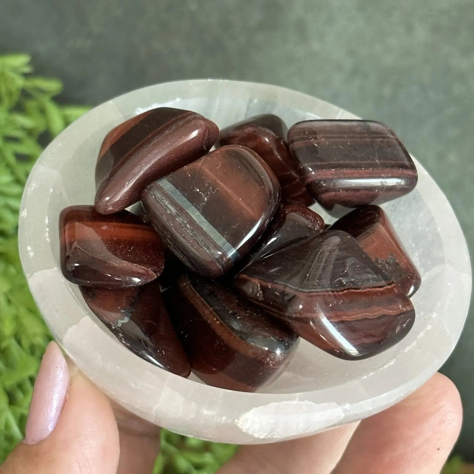Red Tigers Eye tumbled stones Castle Rocks Cornwall