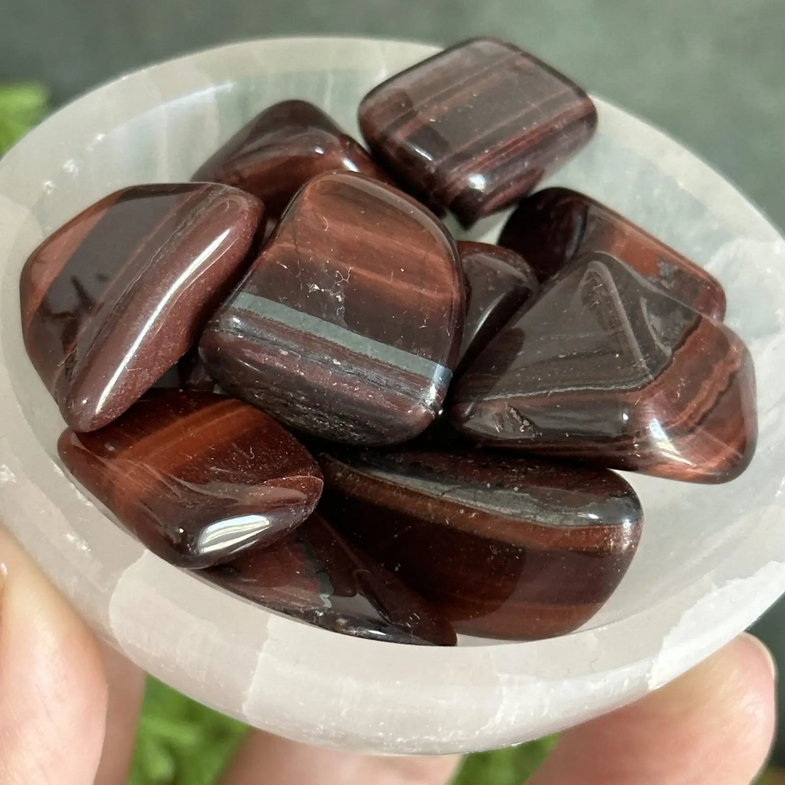 Red Tigers Eye tumbled stones Castle Rocks Cornwall