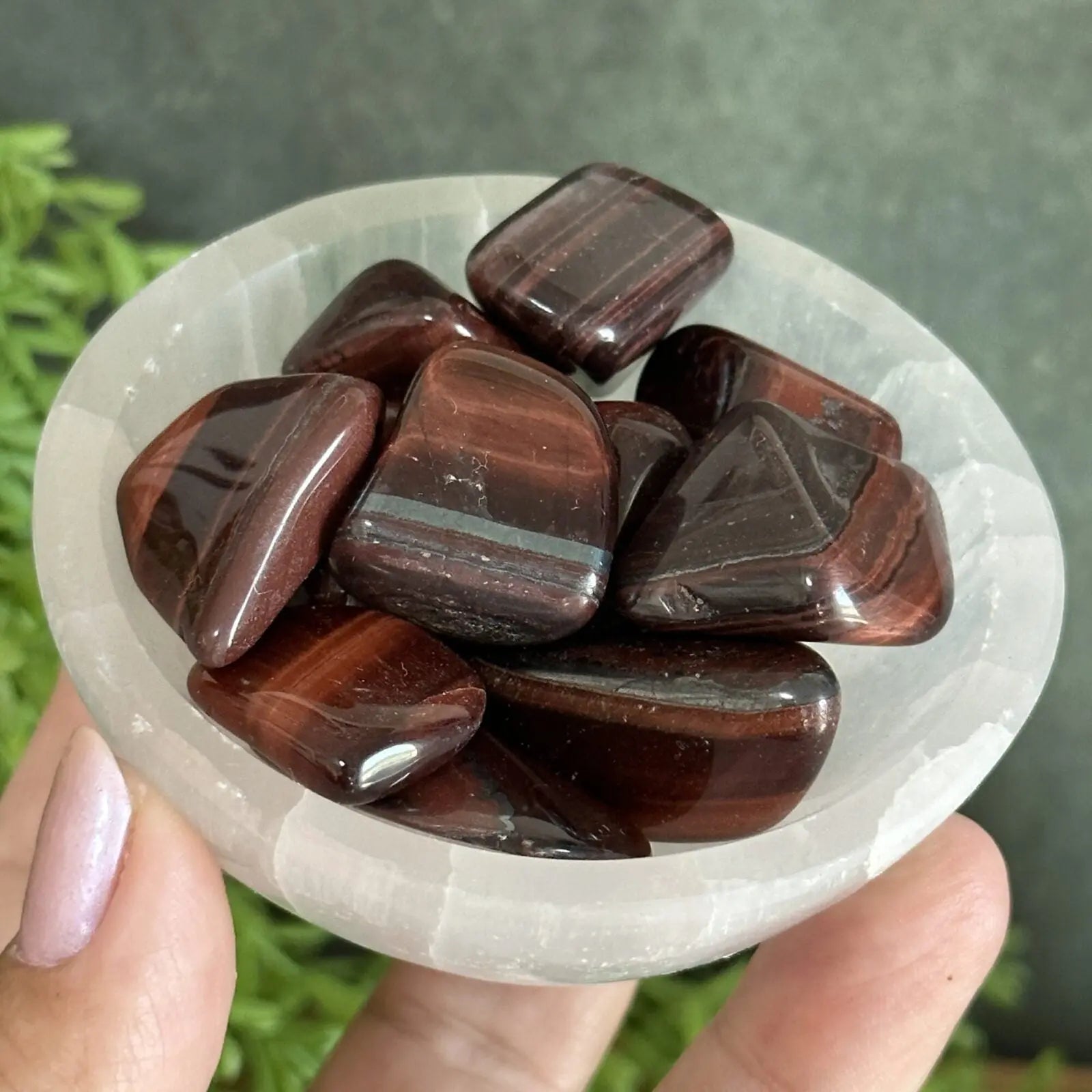 Red Tigers Eye tumbled stones Castle Rocks Cornwall