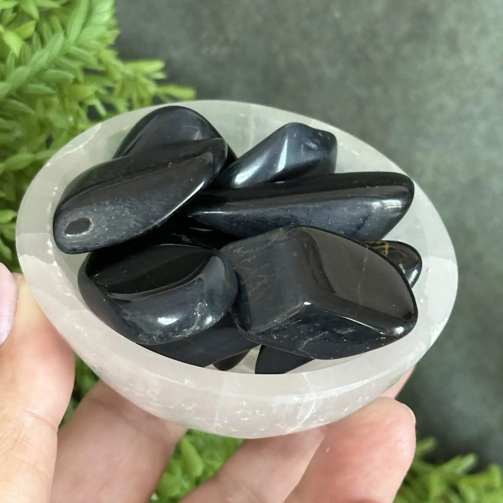 Blue Tigers Eye tumbled stones Castle Rocks Cornwall