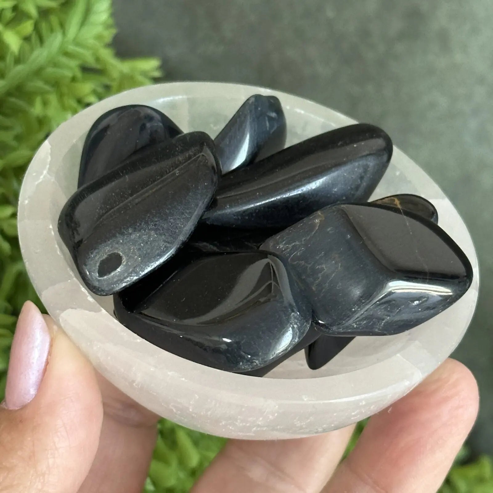 Blue Tigers Eye tumbled stones Castle Rocks Cornwall