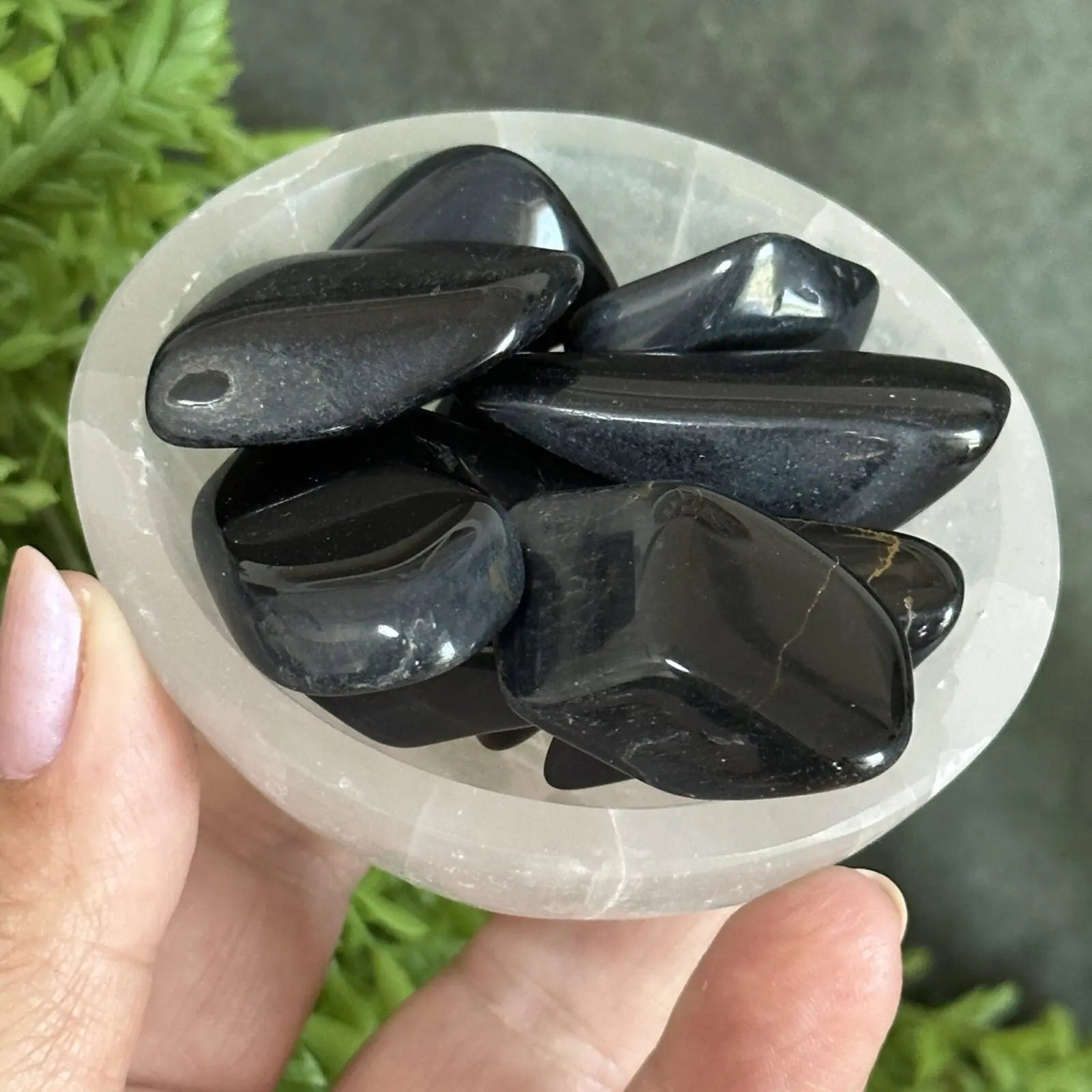 Blue Tigers Eye tumbled stones Castle Rocks Cornwall